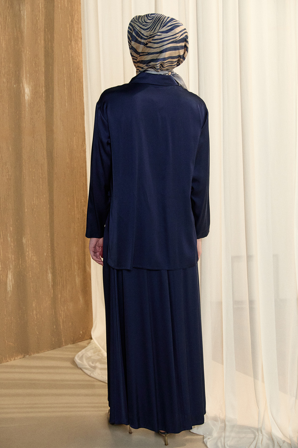 Boncuk İşlemeli İkili Saten Takım, Tesettür Giyim