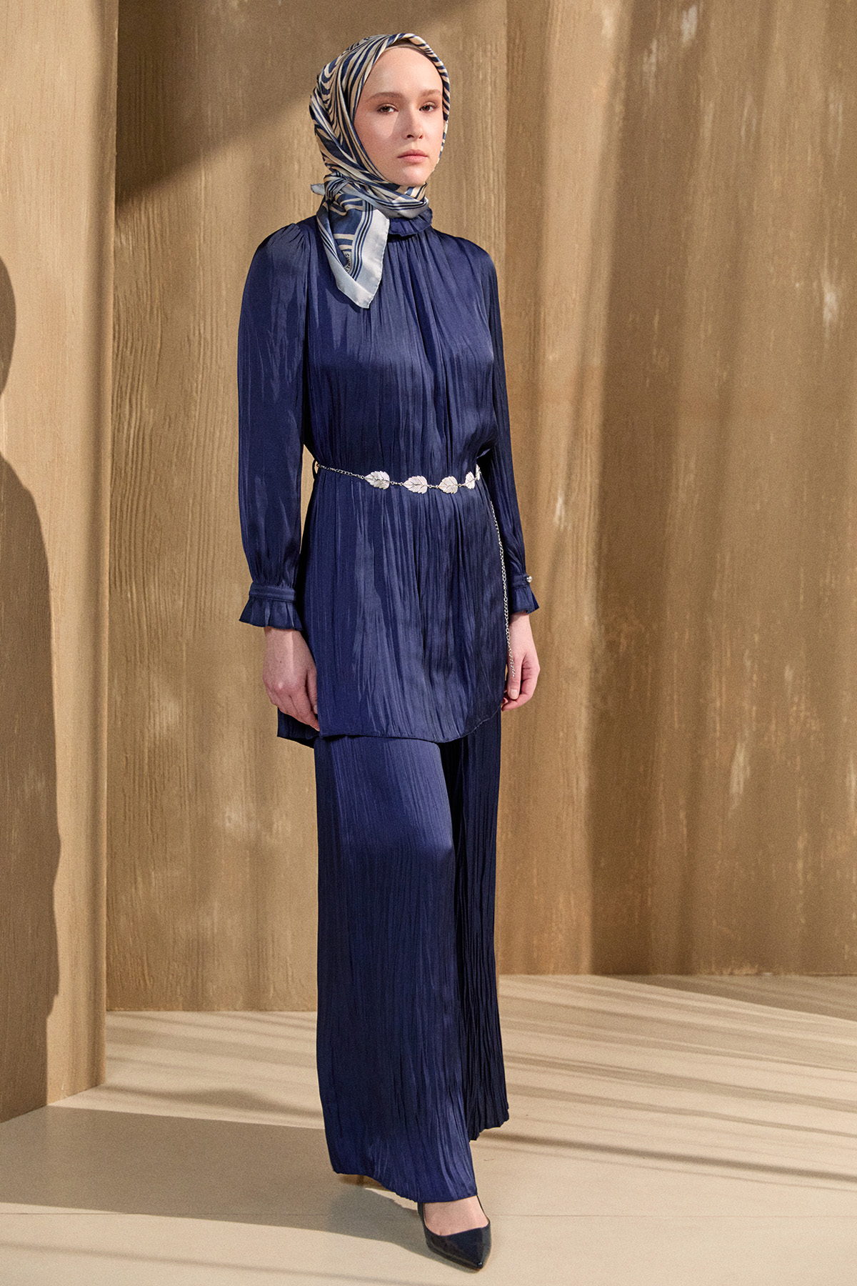 Kraşlı Saten İkili Takım, Tesettür Giyim