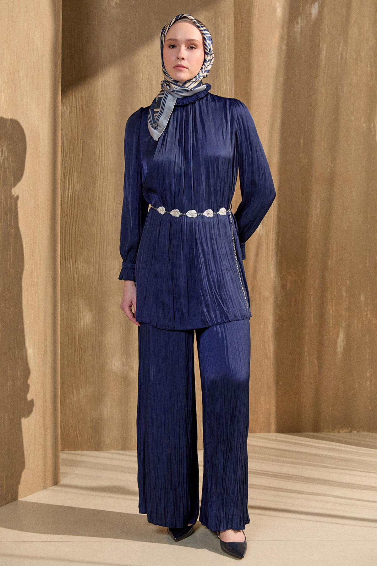 Kraşlı Saten İkili Takım, Tesettür Giyim