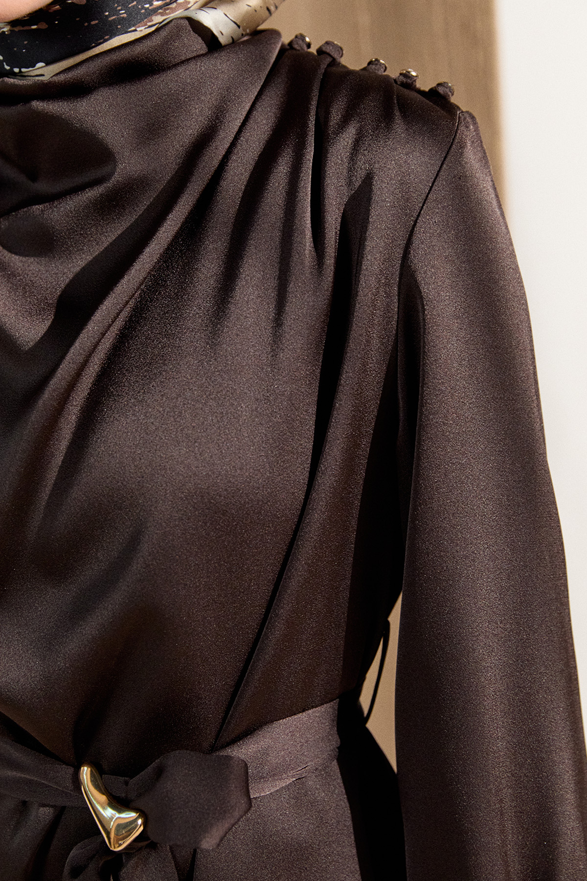 Degaje Yakalı Saten İkili Takım, Tesettür Giyim