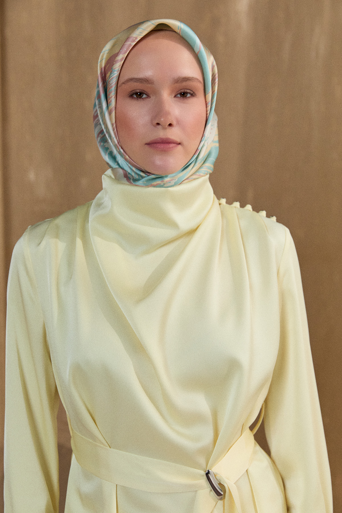 Degaje Yakalı Saten İkili Takım, Tesettür Giyim