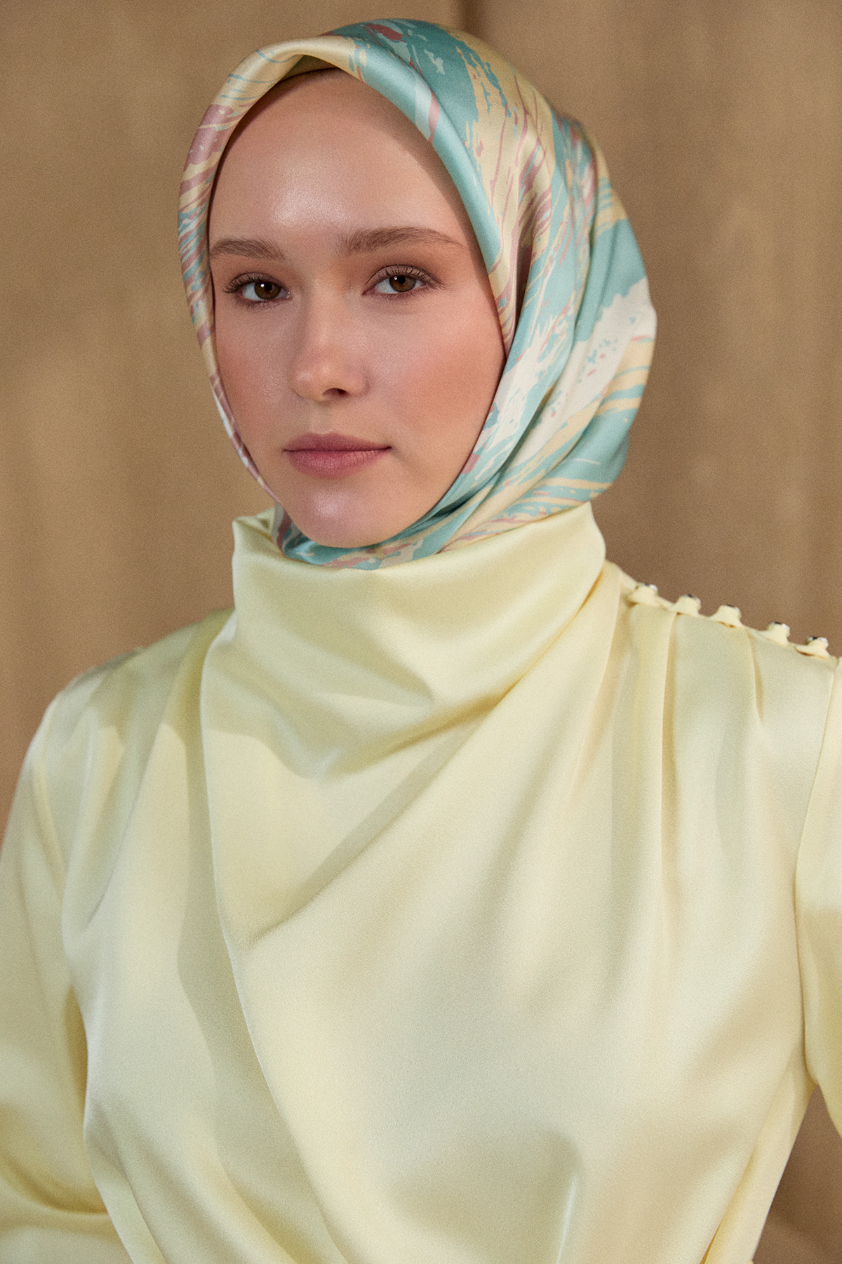 Degaje Yakalı Saten İkili Takım, Tesettür Giyim