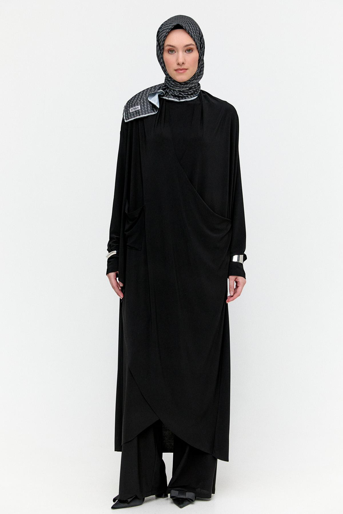 Şal Yakalı Üçlü Sandy Takım, Tesettür Giyim