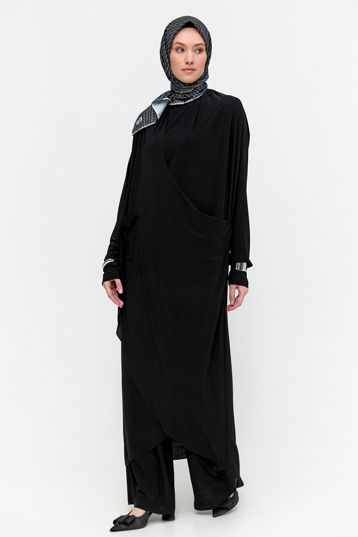 Şal Yakalı Üçlü Sandy Takım, Tesettür Giyim