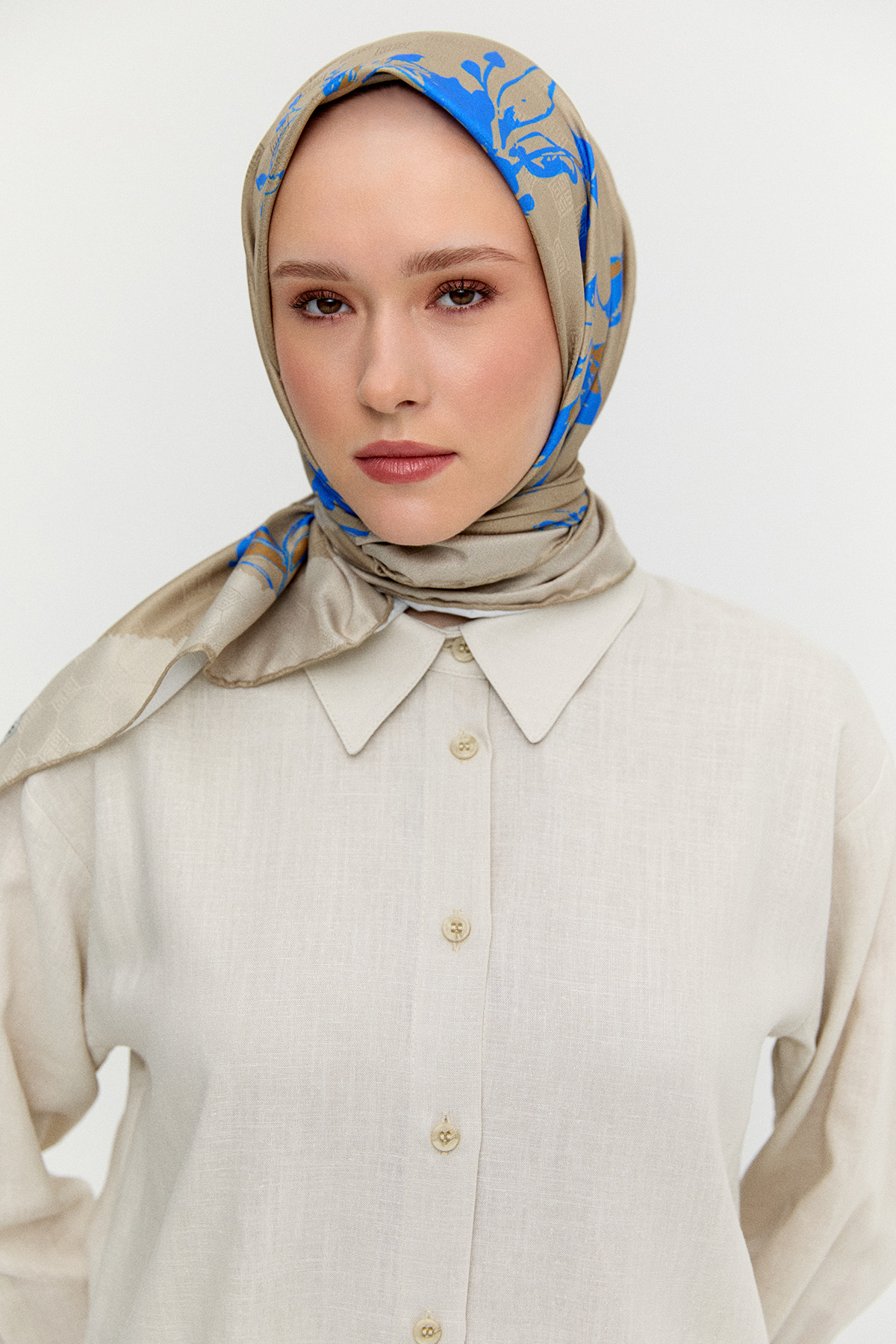 Sırtı Nakışlı Keten Tunik, Tesettür Giyim