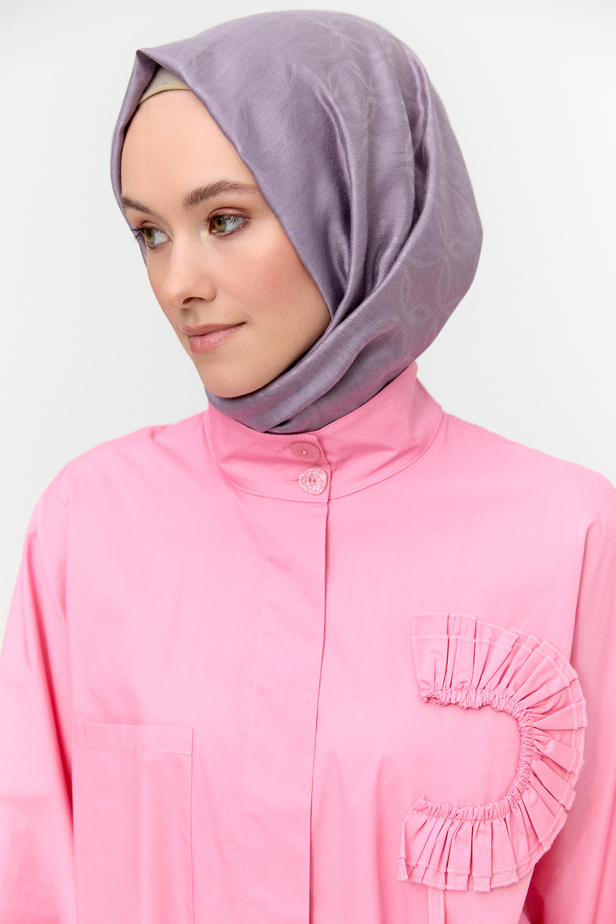 Yüksek Yakalı Pamuk Tunik, Tesettür Giyim