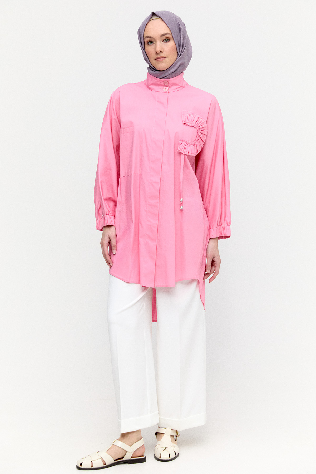 Yüksek Yakalı Pamuk Tunik, Tesettür Giyim