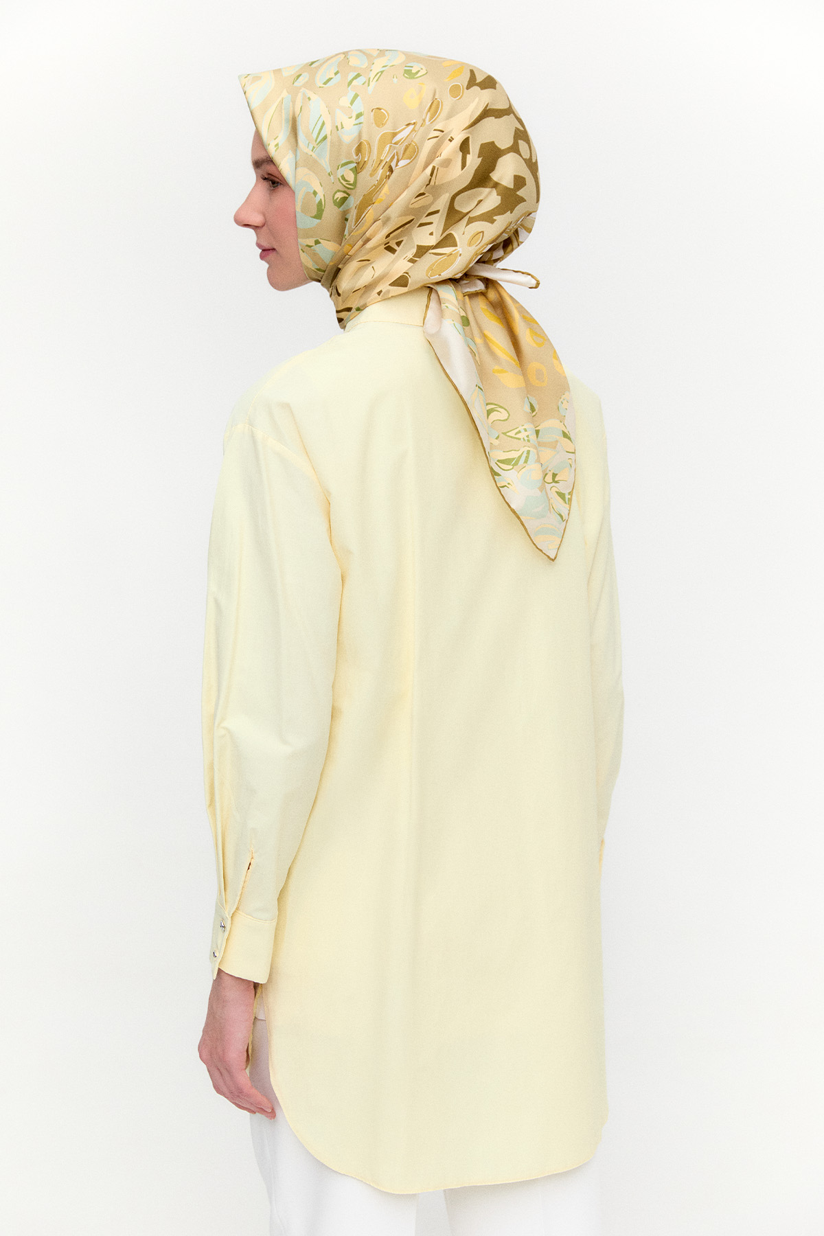 Taş Detaylı Oversize Pamuklu Tunik, Tesettür Giyim