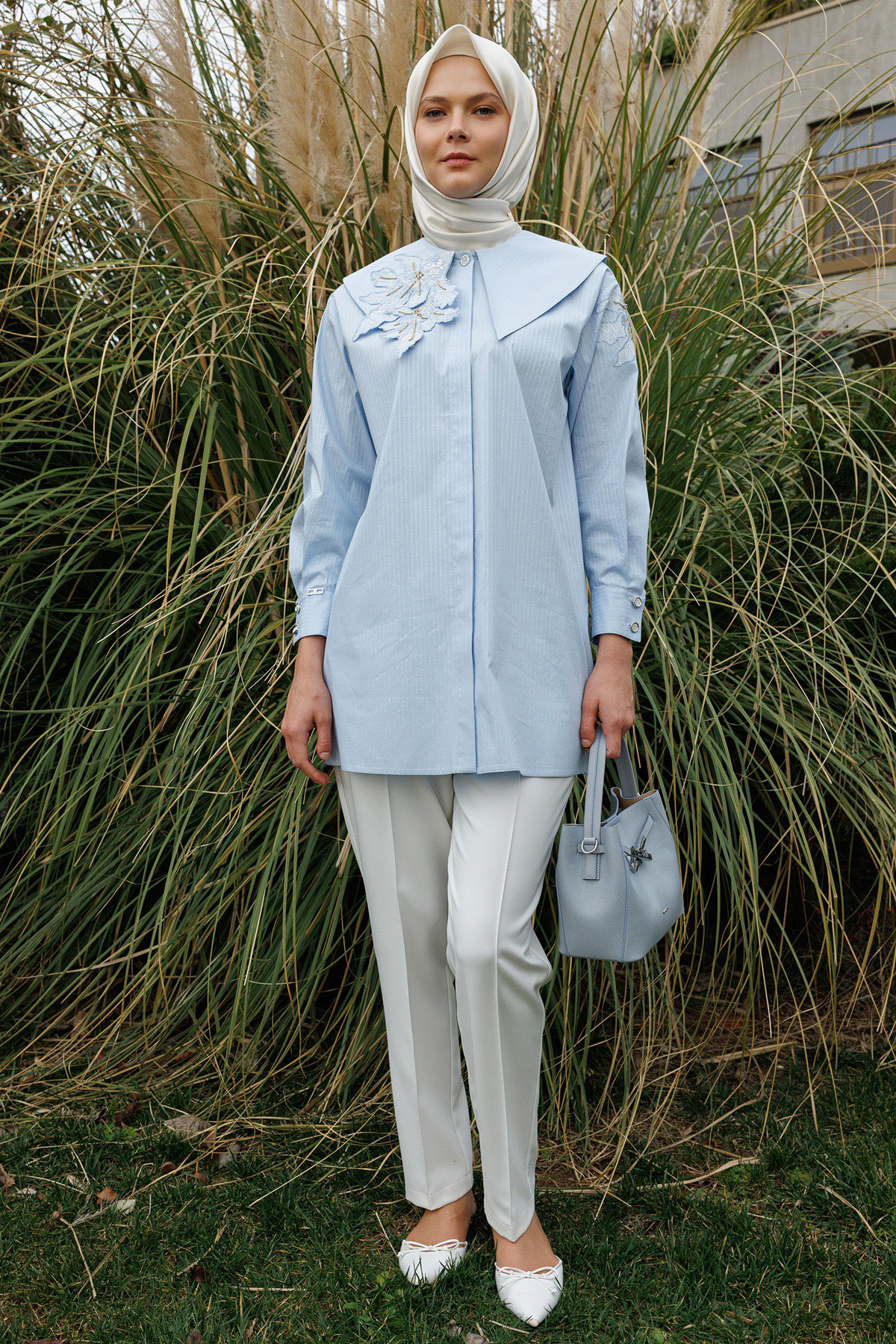 Çiçek Aplikeli Tunik, Tesettür Giyim