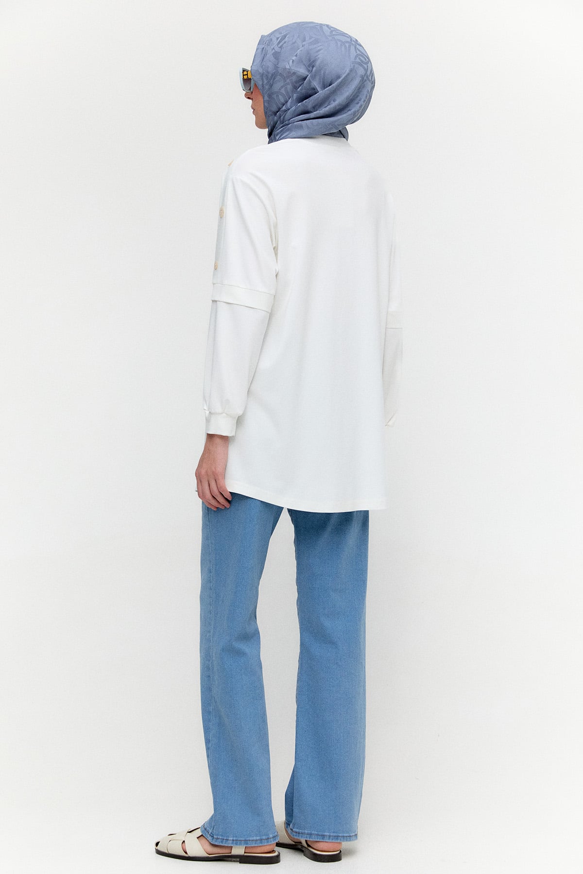 Süs Düğmeli Allerli Penye Tunik, Tesettür Giyim