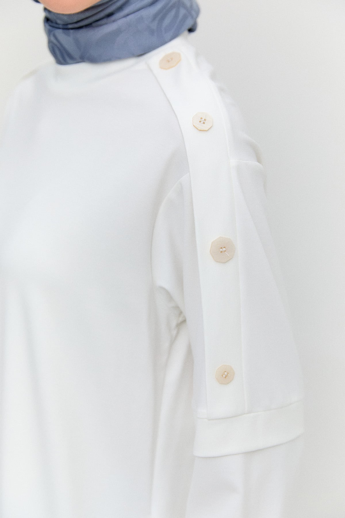 Süs Düğmeli Allerli Penye Tunik, Tesettür Giyim