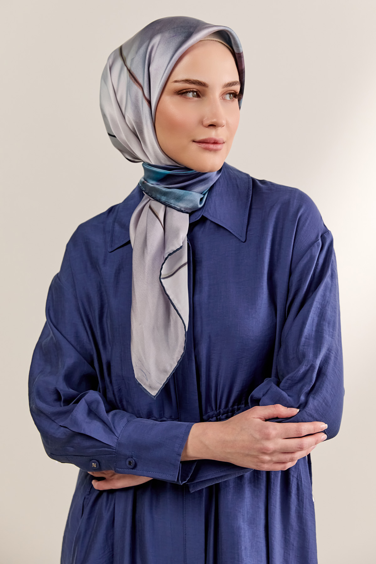 Bel Büzgülü Uzun Tunik, Tesettür Giyim