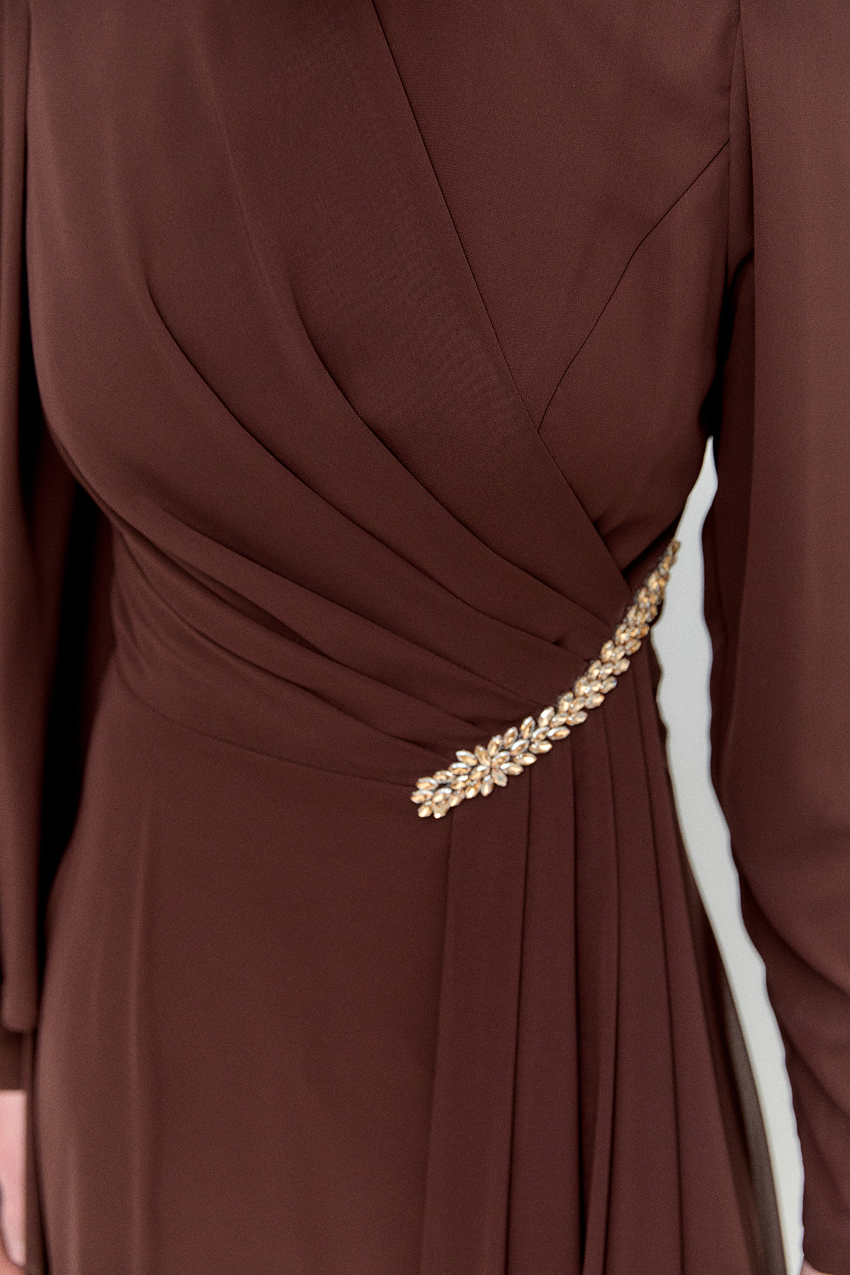 Taşlı Pelerinli Büyük Beden Abiye, Tesettür Giyim