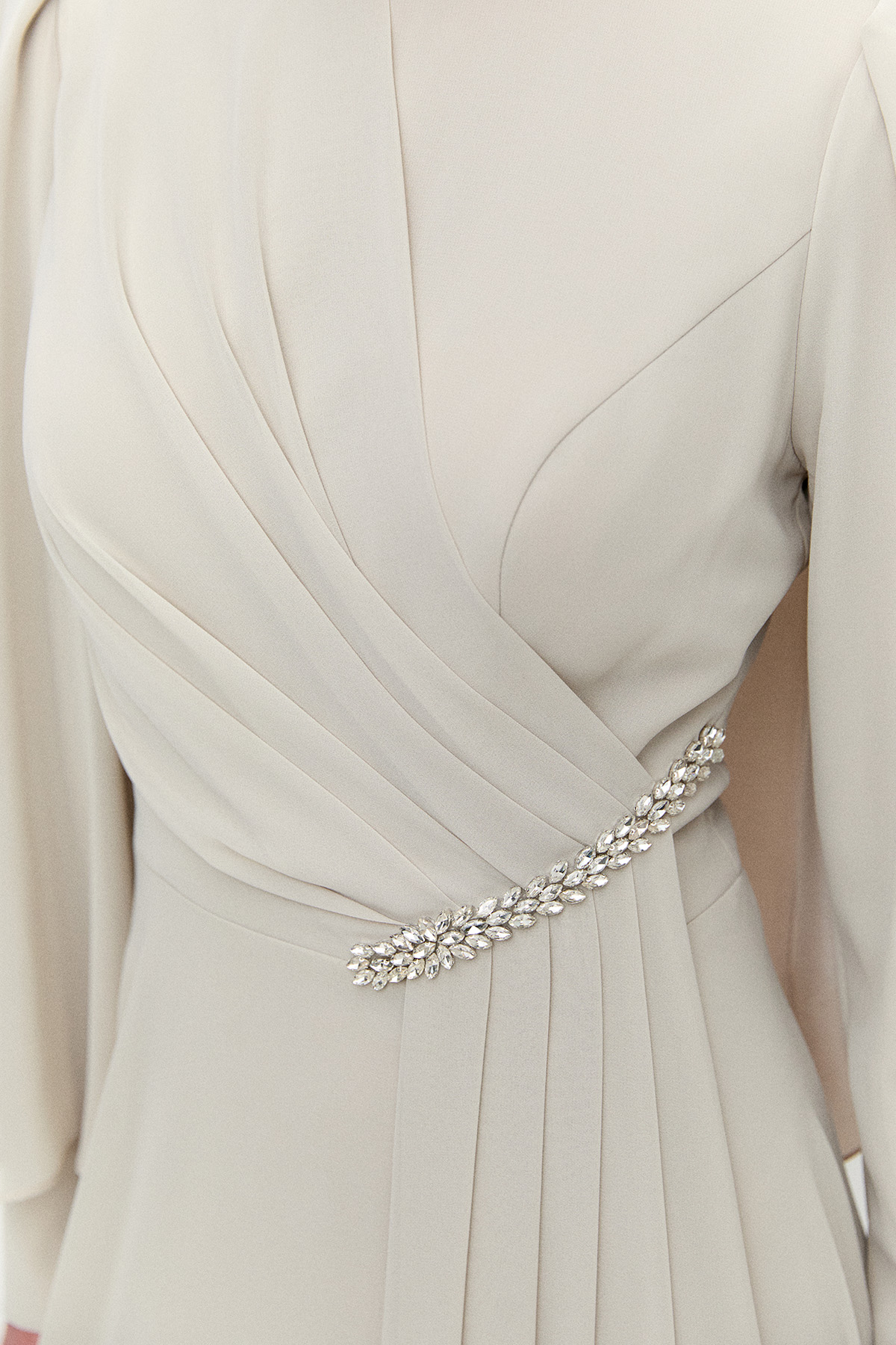 Taşlı Pelerinli Büyük Beden Abiye, Tesettür Giyim