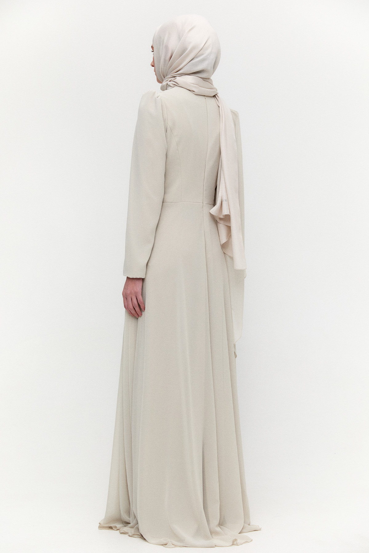 Taşlı Pelerinli Büyük Beden Abiye, Tesettür Giyim