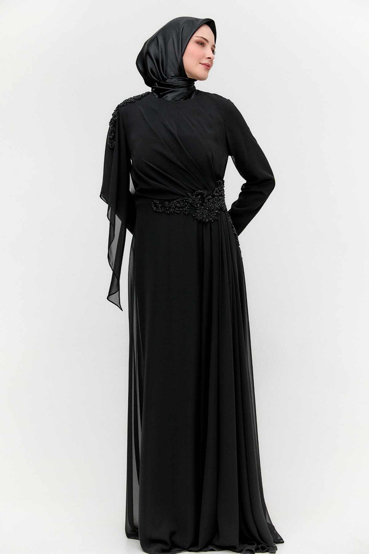 Taş Detaylı Büyük Beden Abiye, Tesettür Giyim