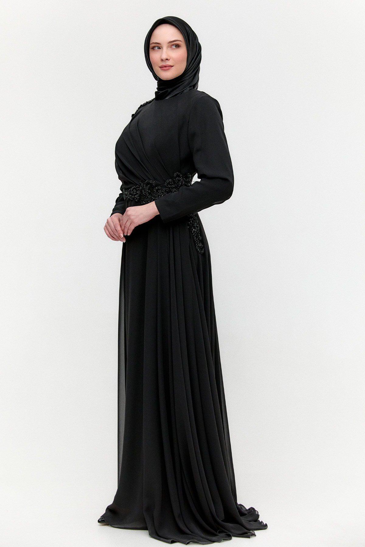 Taş Detaylı Büyük Beden Abiye, Tesettür Giyim