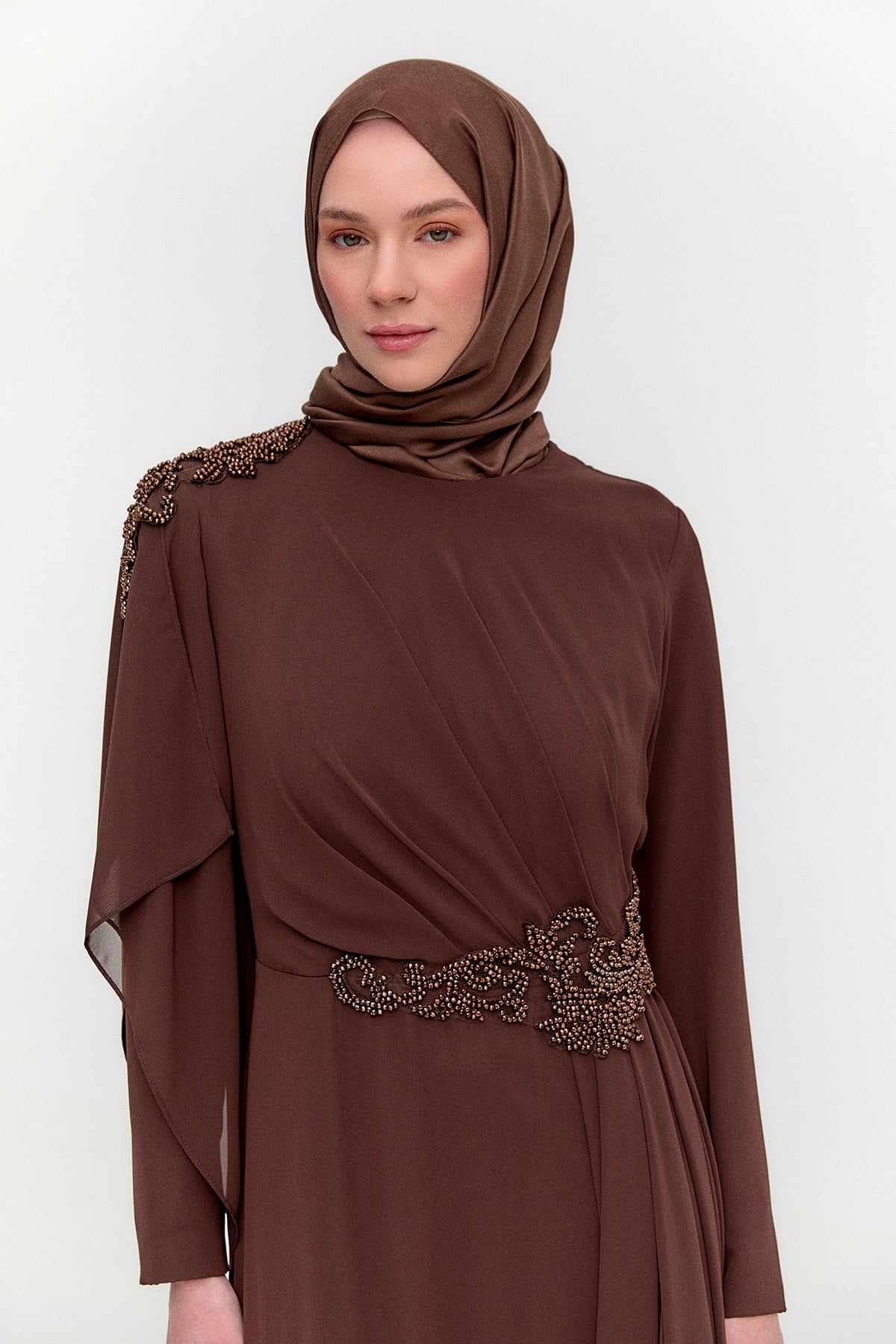 Taş Detaylı Büyük Beden Abiye, Tesettür Giyim
