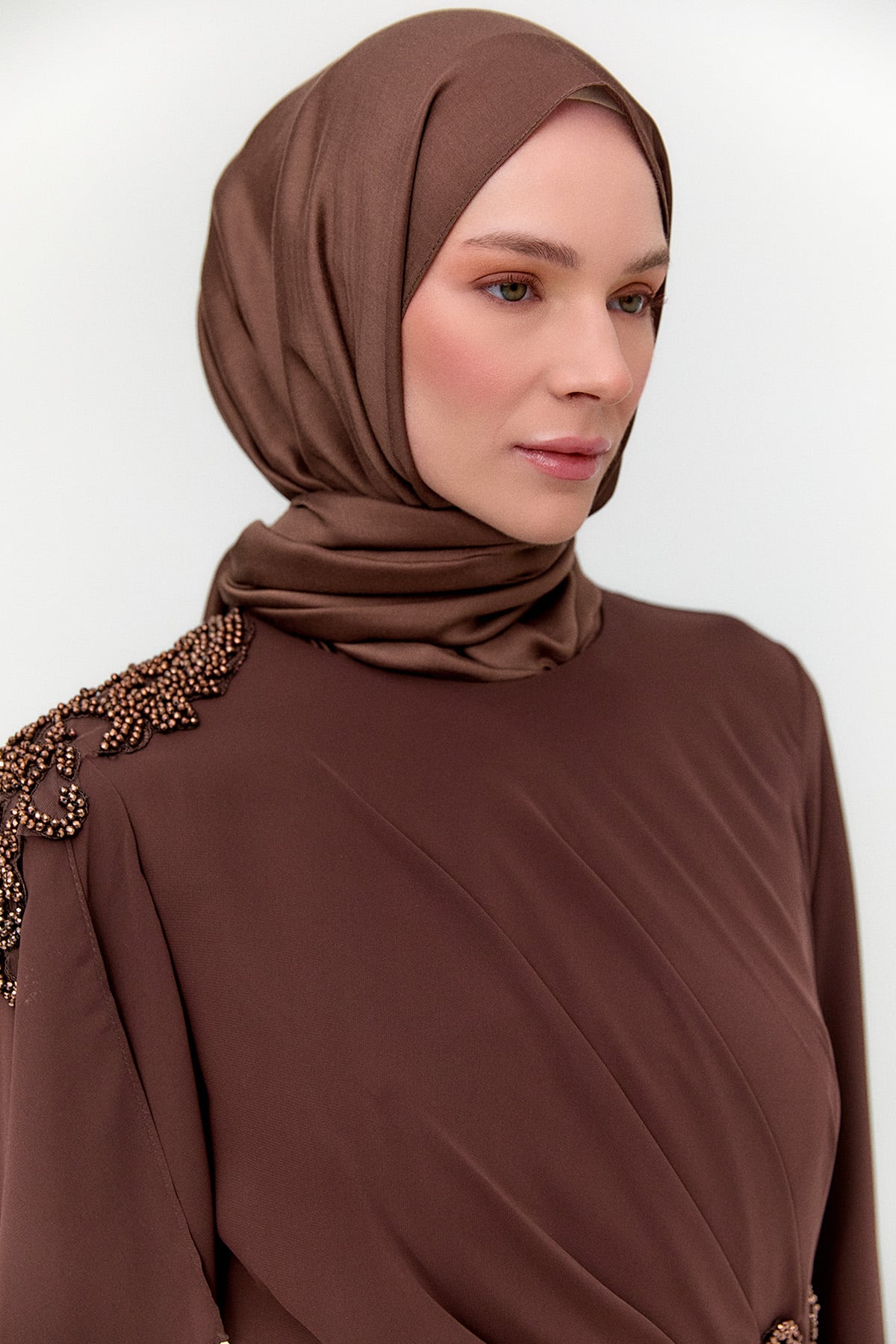 Taş Detaylı Büyük Beden Abiye, Tesettür Giyim