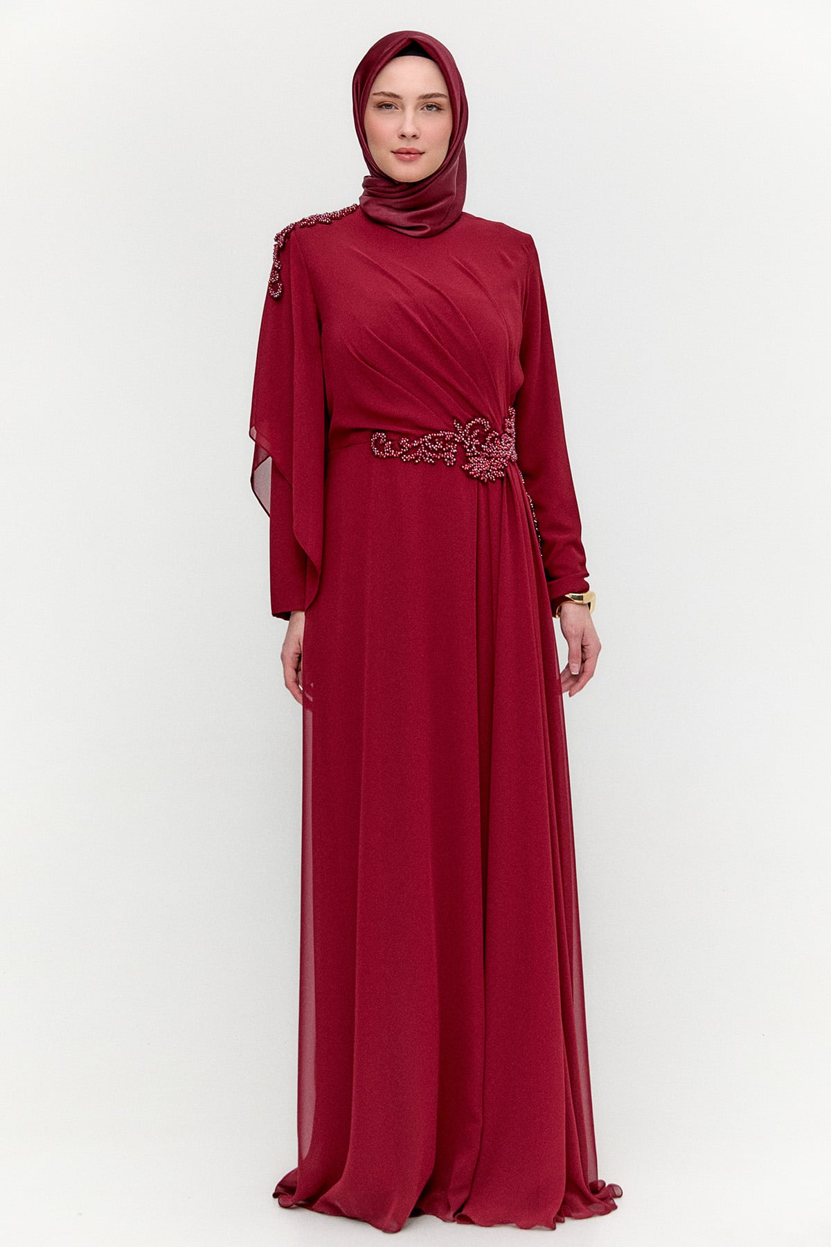 Taş Detaylı Büyük Beden Abiye, Tesettür Giyim