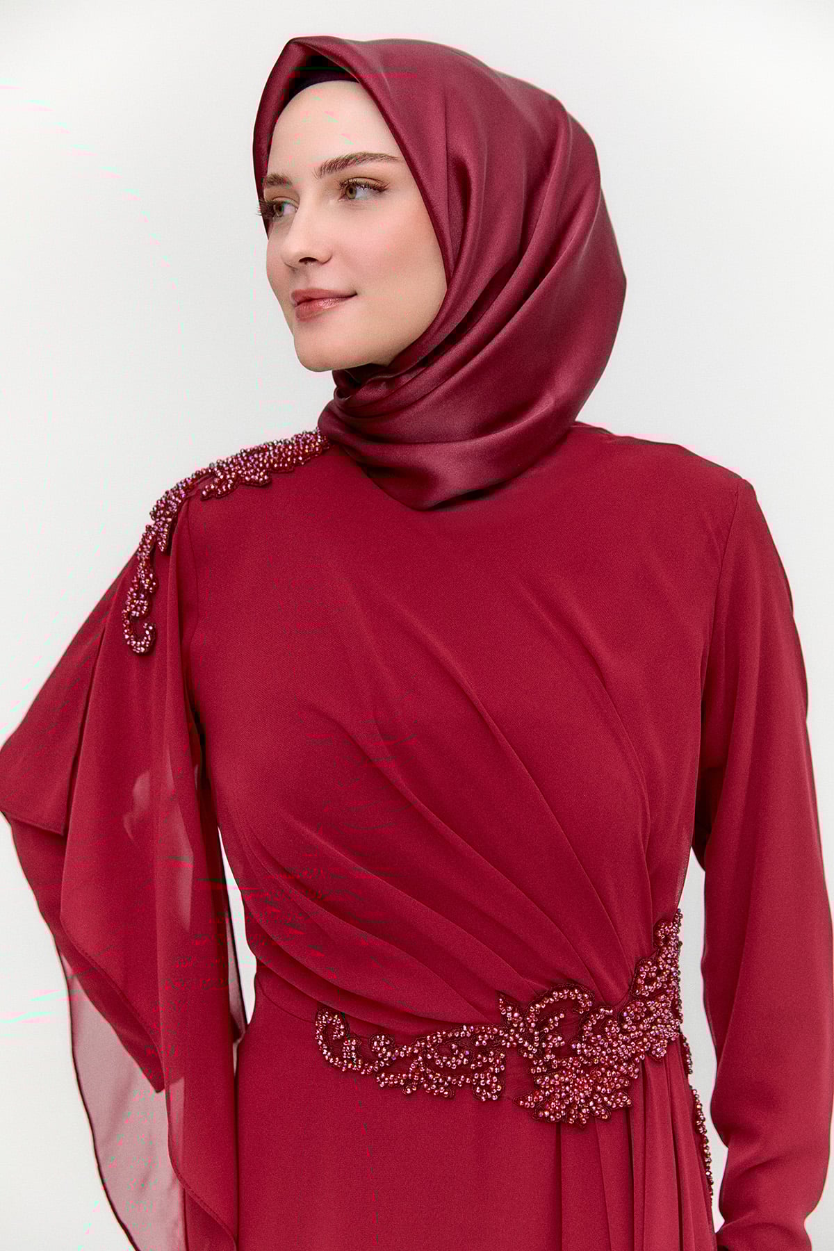 Taş Detaylı Büyük Beden Abiye, Tesettür Giyim