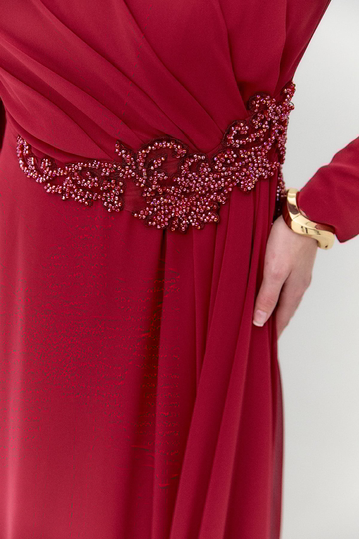 Taş Detaylı Büyük Beden Abiye, Tesettür Giyim