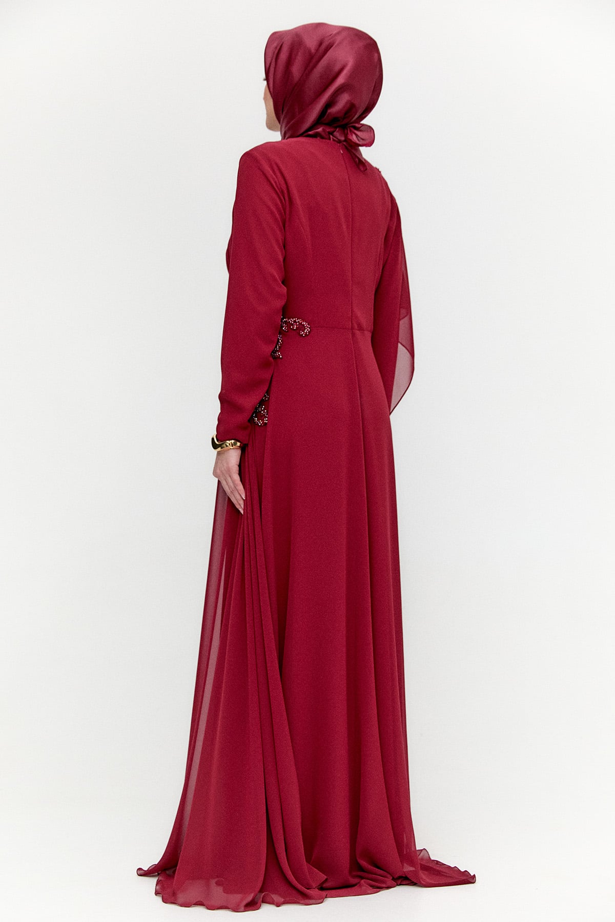 Taş Detaylı Büyük Beden Abiye, Tesettür Giyim