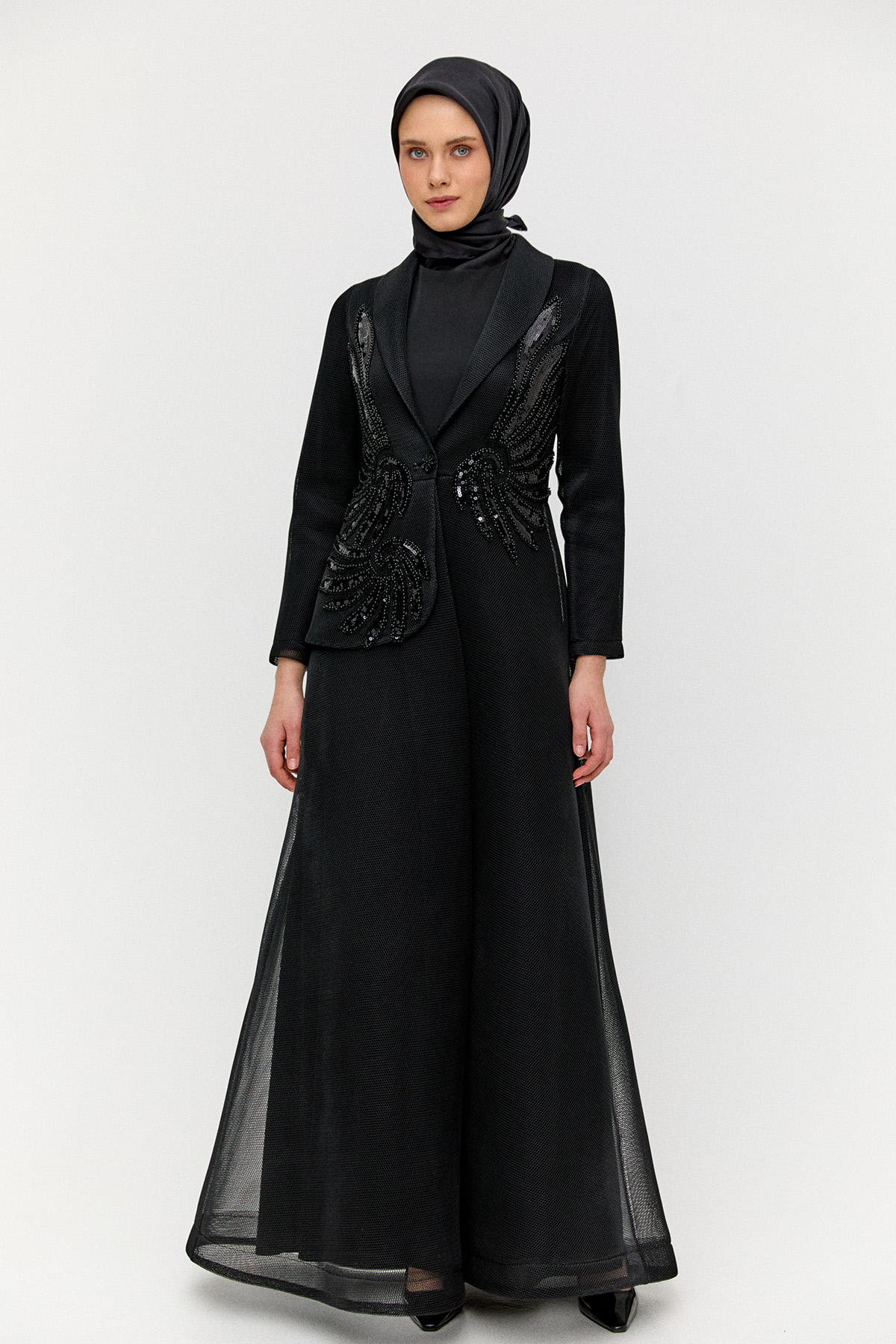 File Ceketli Abiye Elbise, Tesettür Giyim