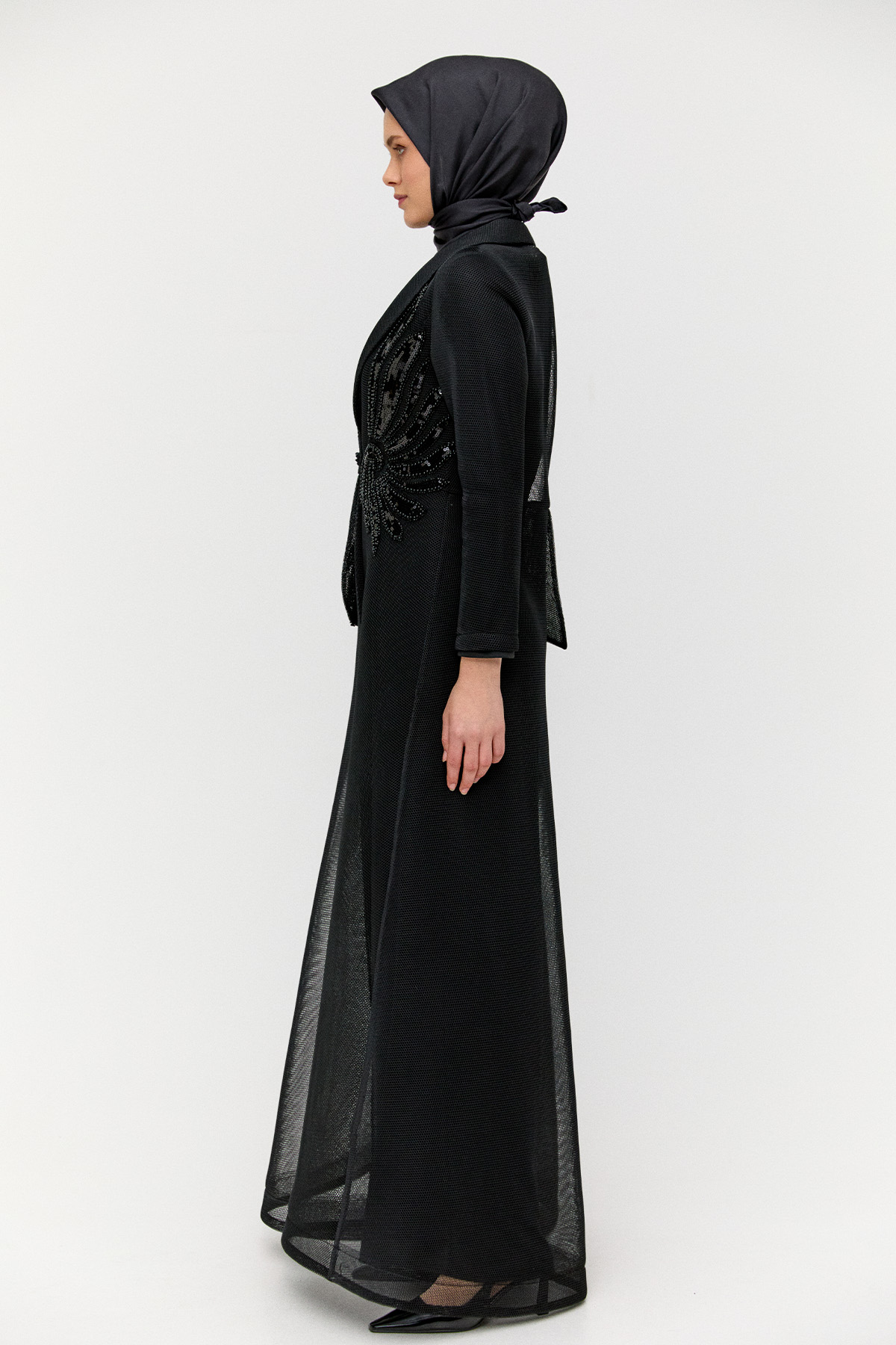 File Ceketli Abiye Elbise, Tesettür Giyim