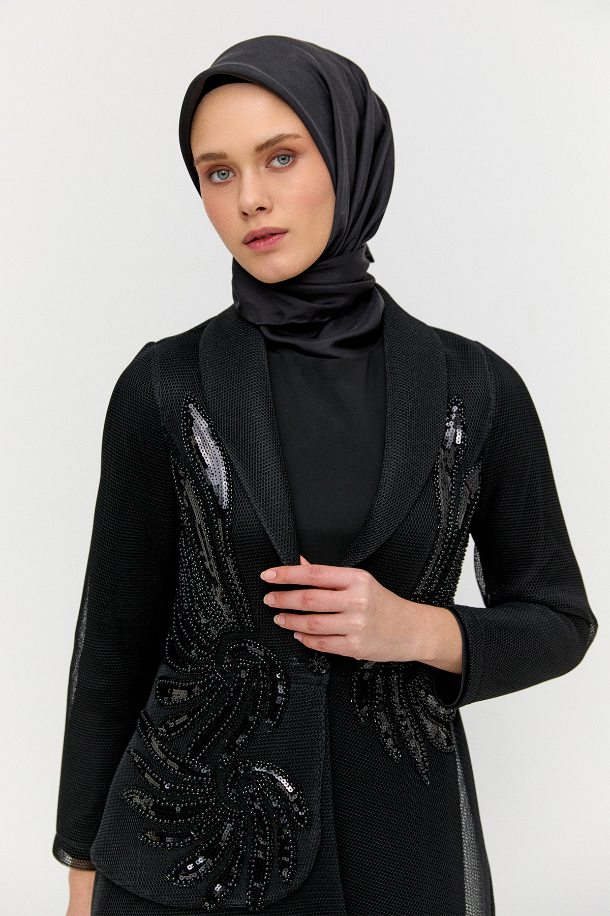 File Ceketli Abiye Elbise, Tesettür Giyim