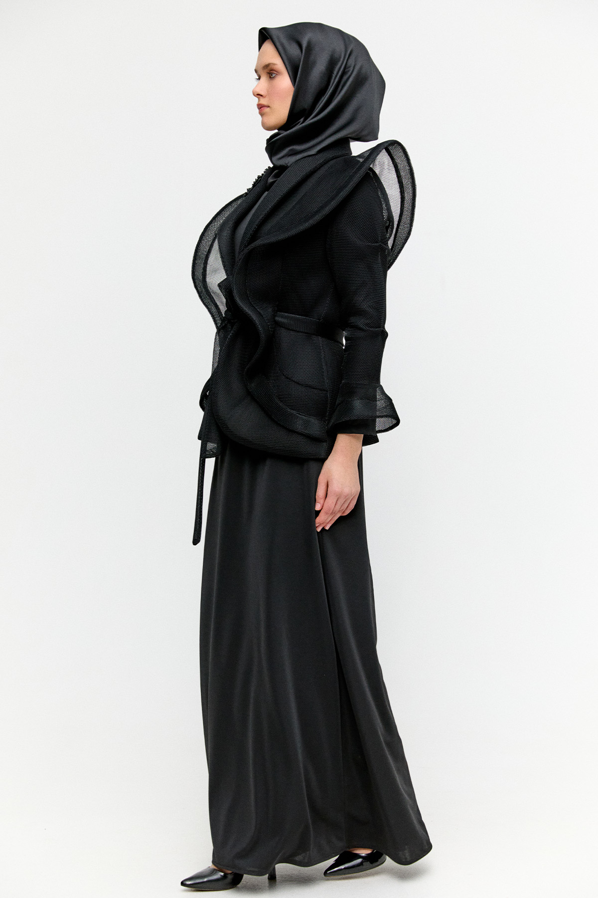 File Ceketli Abiye Elbise, Tesettür Giyim