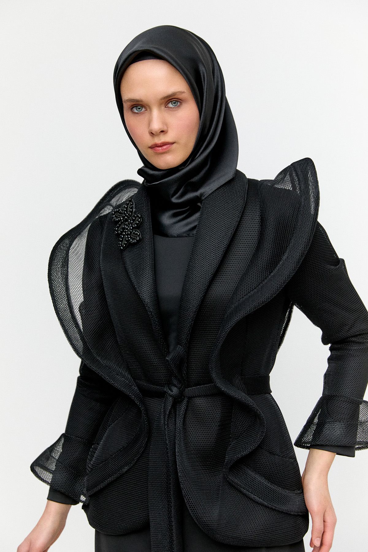 File Ceketli Abiye Elbise, Tesettür Giyim