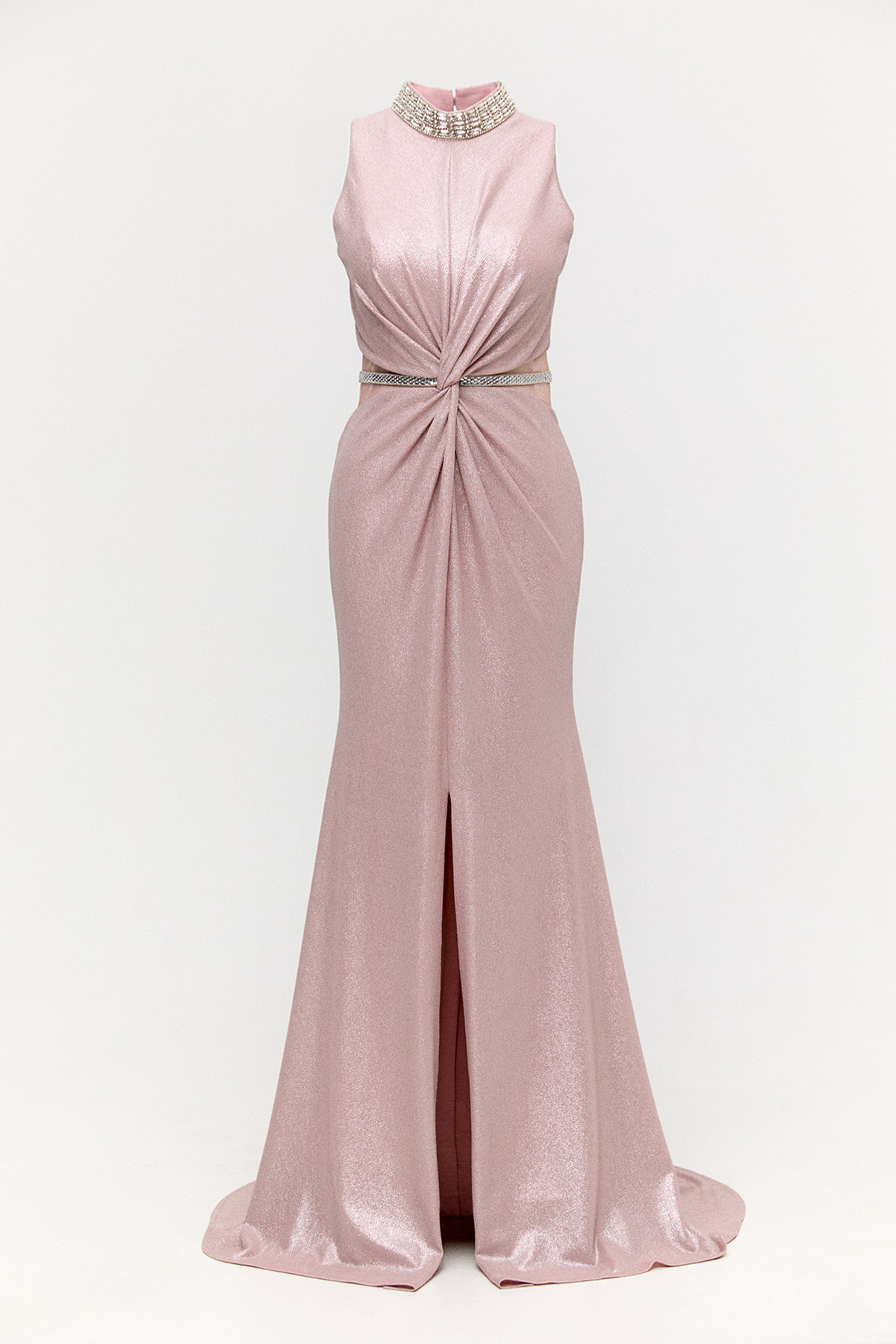 Transparan Detaylı Simli Abiye Elbise, Tesettür Giyim