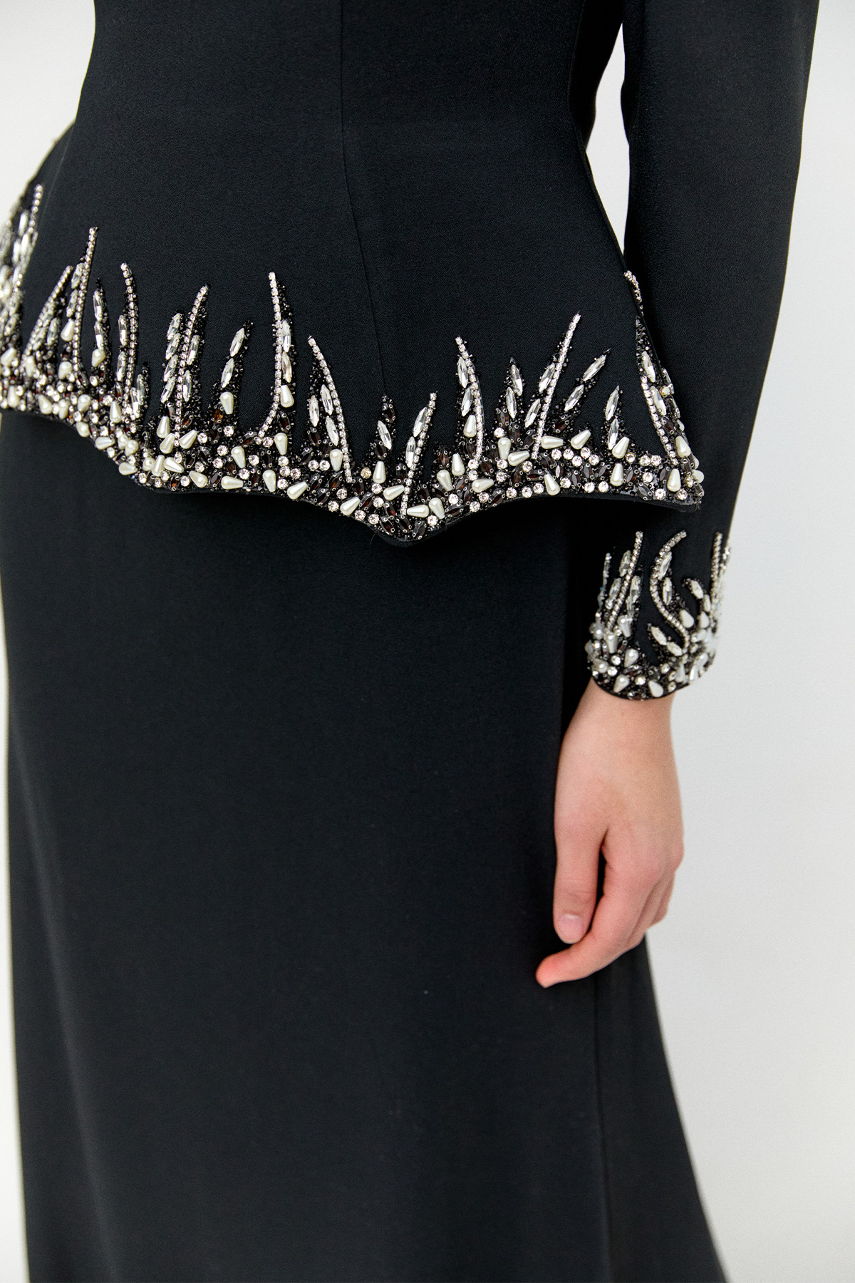 Taş Detaylı Kuyruklu Abiye, Tesettür Giyim