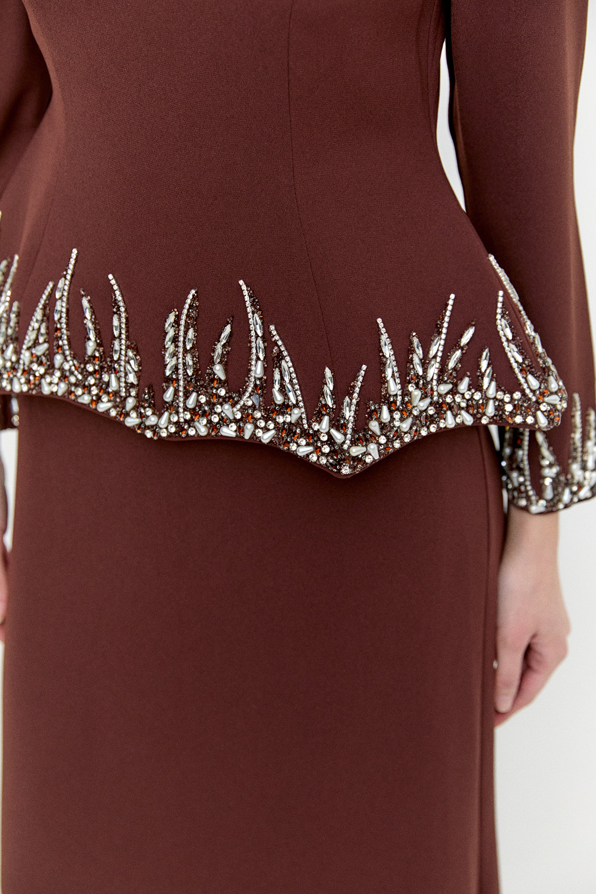 Taş Detaylı Kuyruklu Abiye, Tesettür Giyim