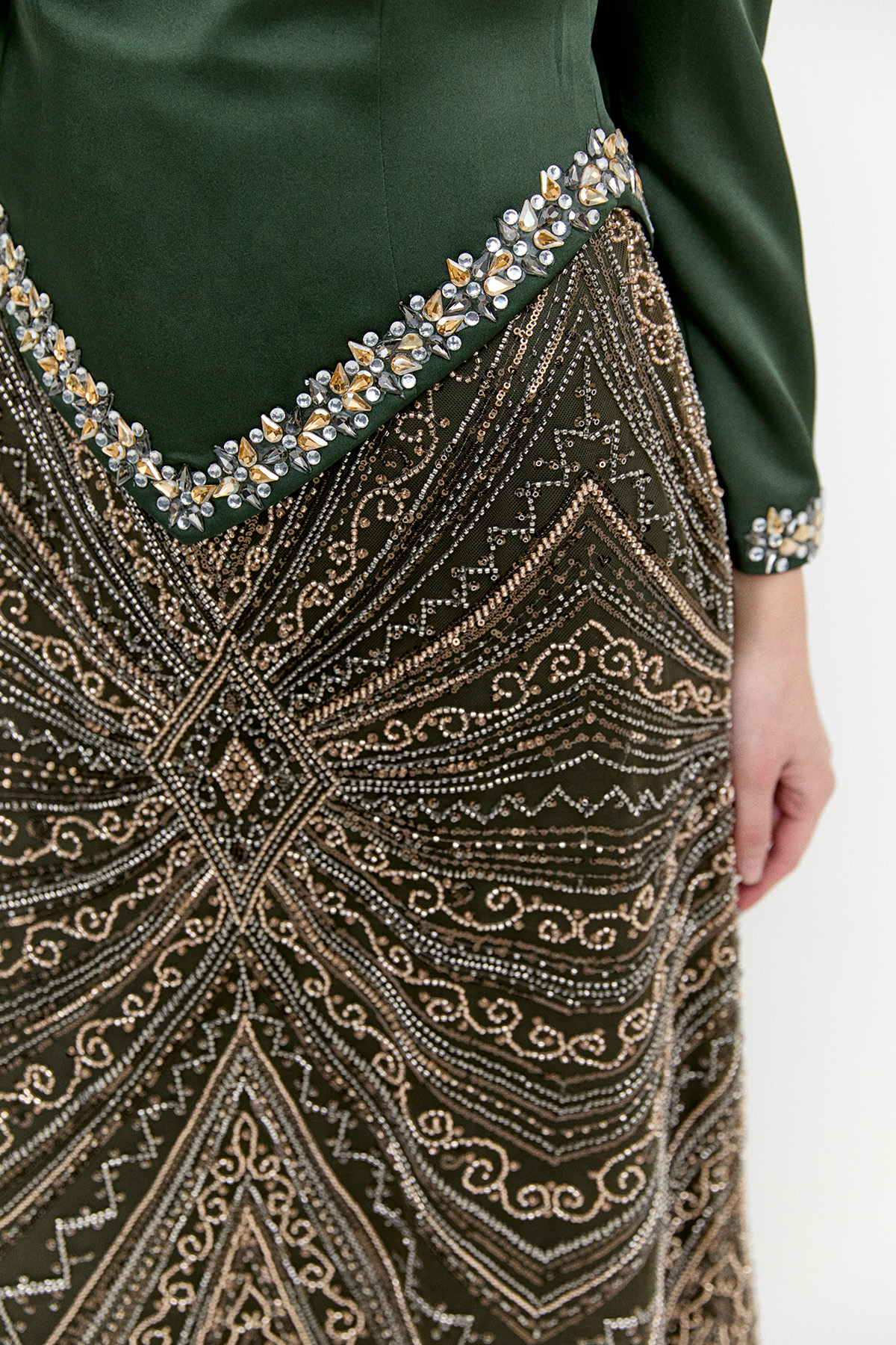 Ceket Formlu Taşlı Abiye Elbise, Tesettür Giyim