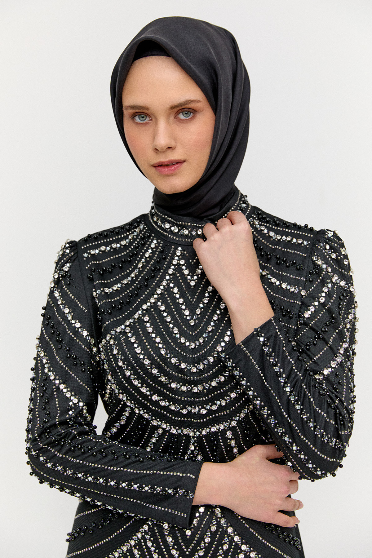 Taş İşlemeli Abiye Elbise, Tesettür Giyim