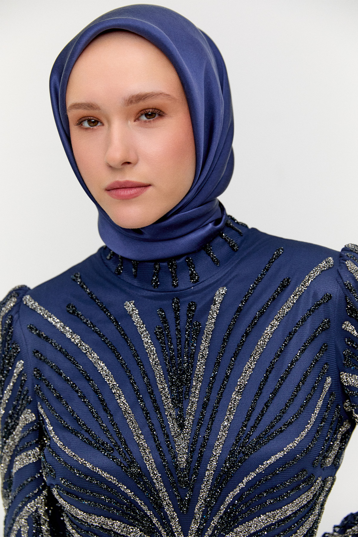 Taş Şeritli Abiye Elbise, Tesettür Giyim