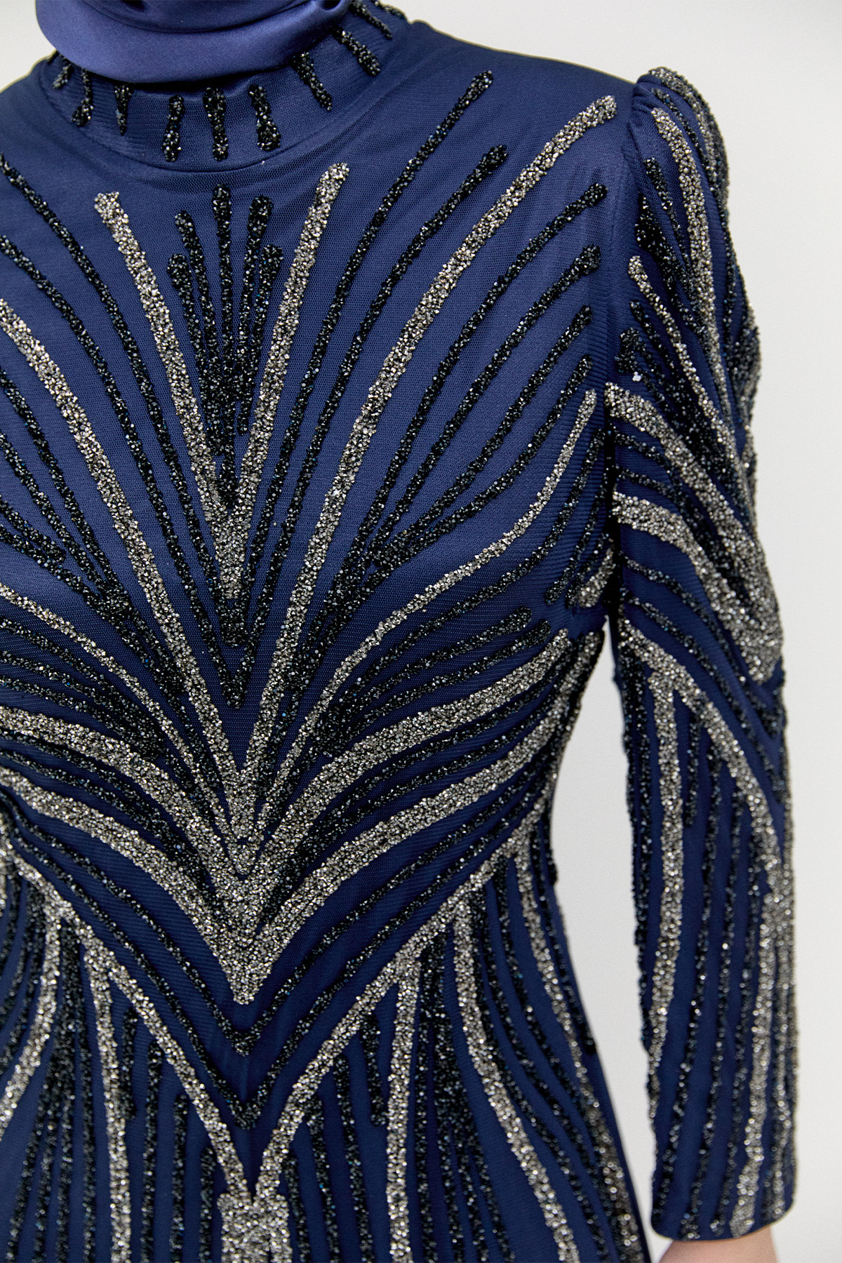 Taş Şeritli Abiye Elbise, Tesettür Giyim