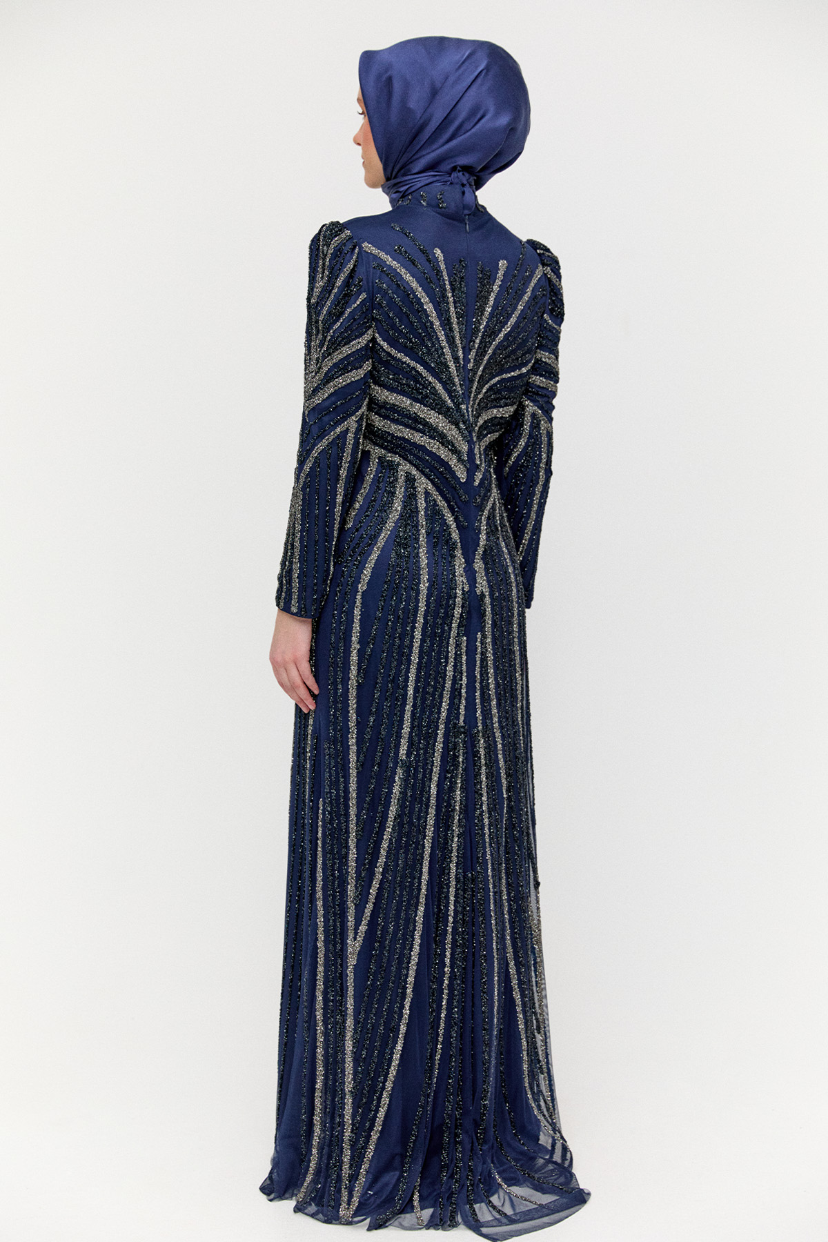 Taş Şeritli Abiye Elbise, Tesettür Giyim