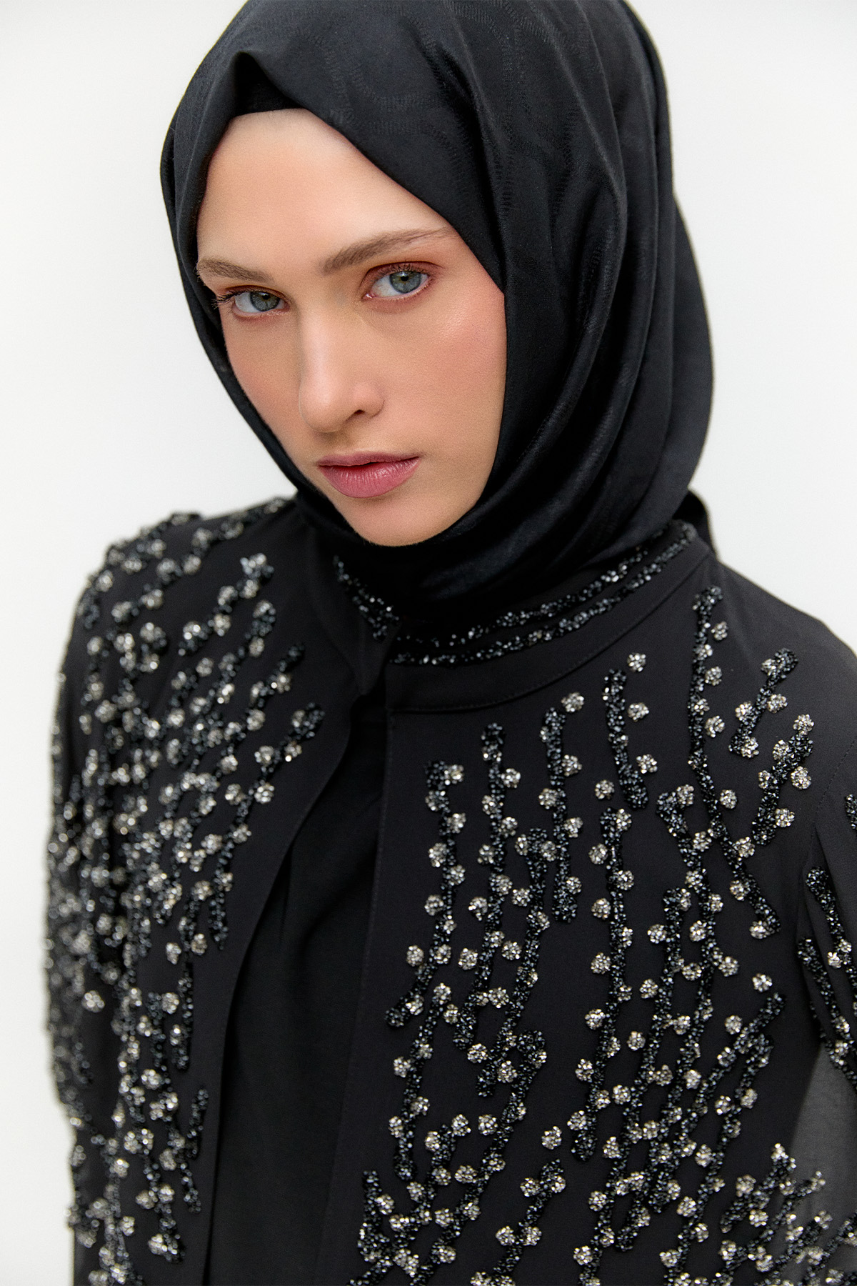 Taş Detaylı Şifon Abiye Takım, Tesettür Giyim