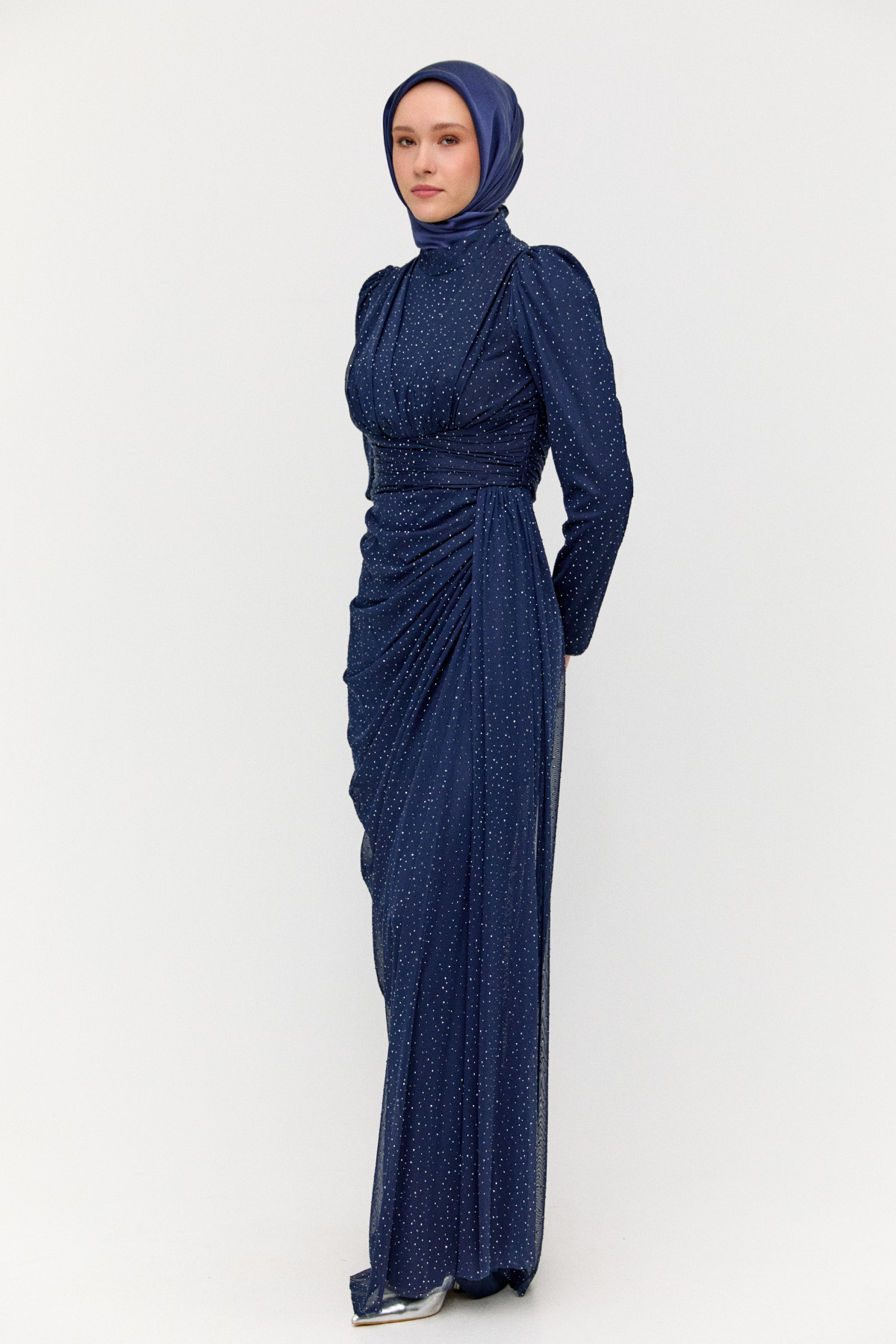 Taş Detaylı Korsajlı Abiye Elbise, Tesettür Giyim