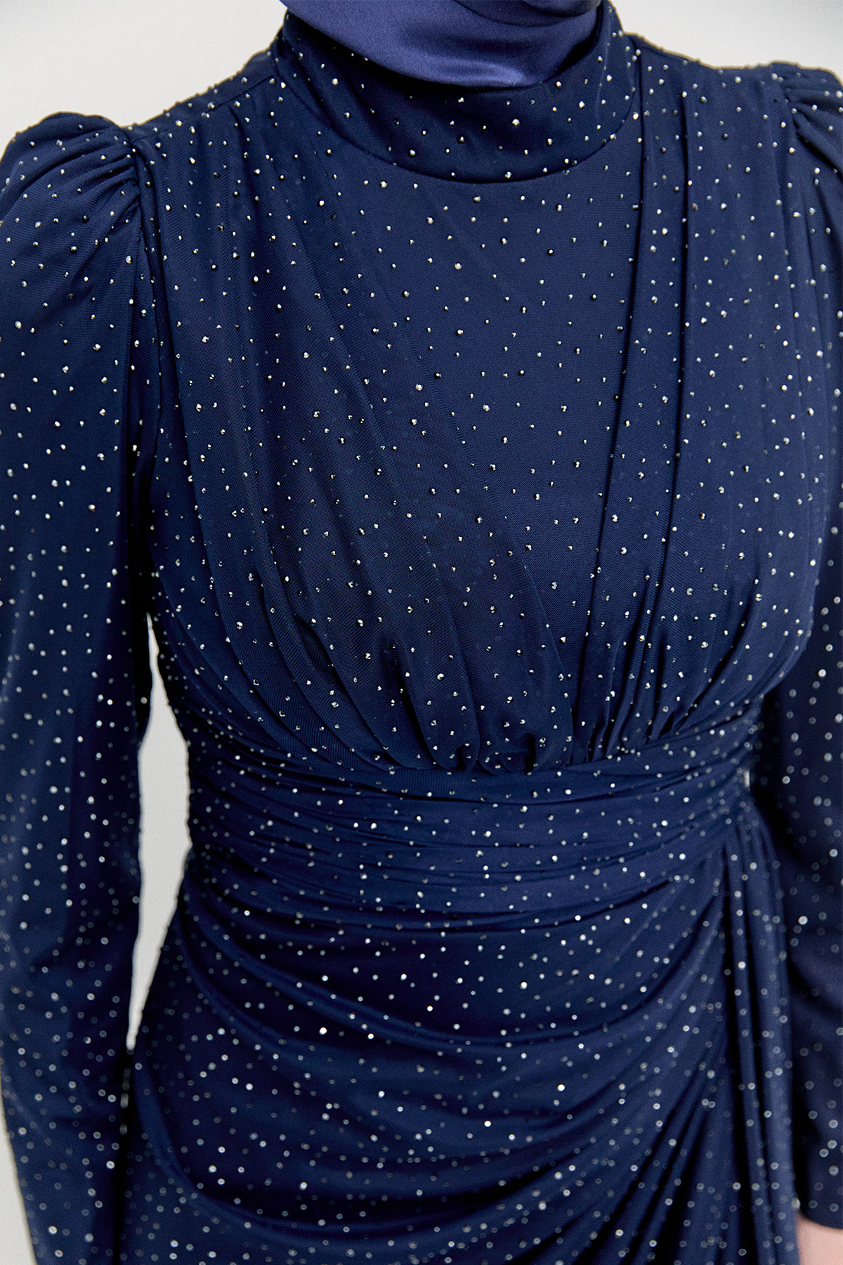 Taş Detaylı Korsajlı Abiye Elbise, Tesettür Giyim