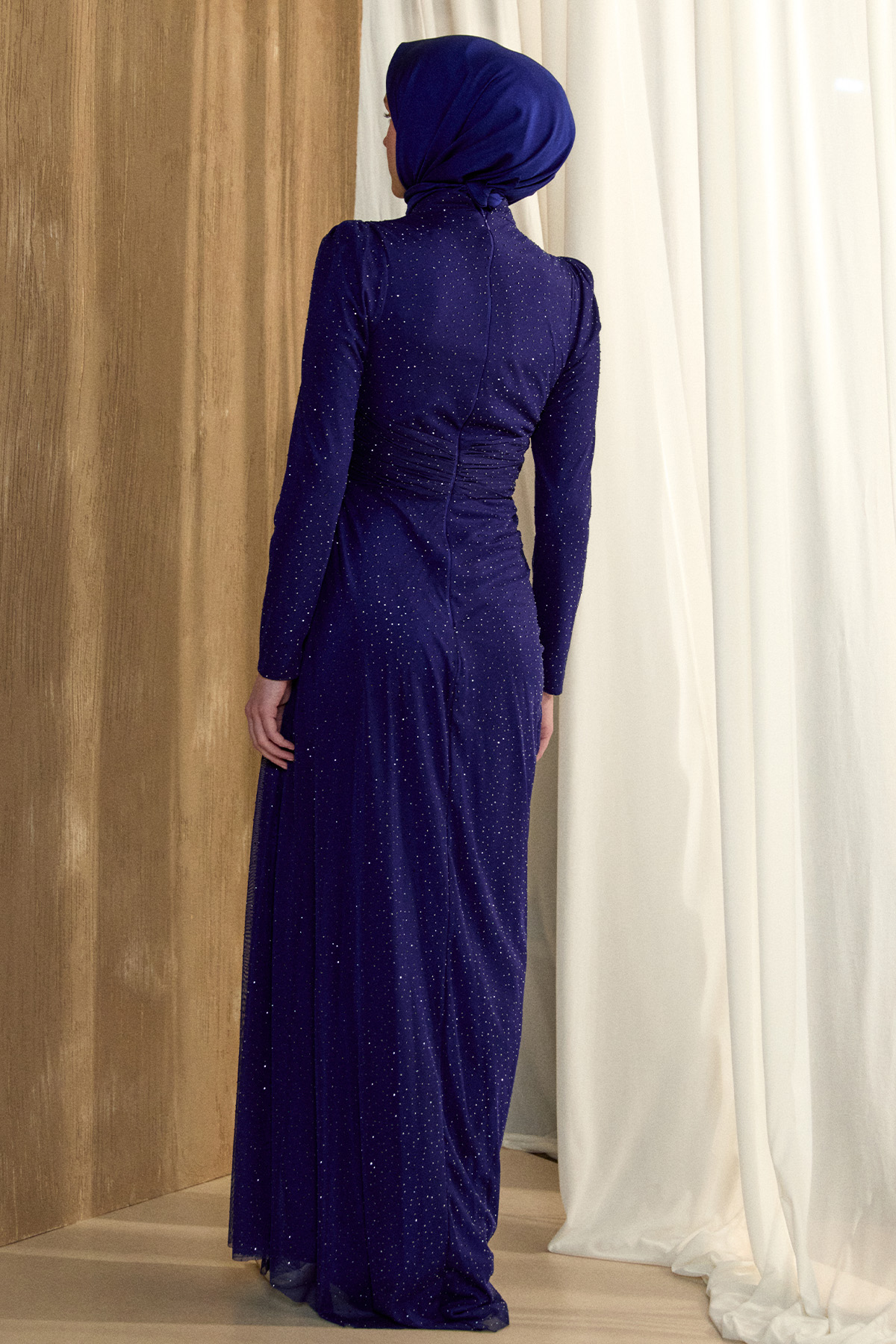 Taş Detaylı Korsajlı Abiye Elbise, Tesettür Giyim