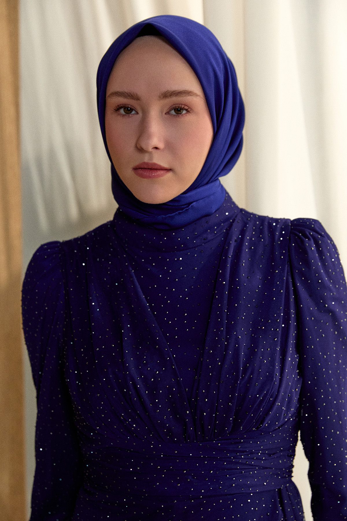 Taş Detaylı Korsajlı Abiye Elbise, Tesettür Giyim