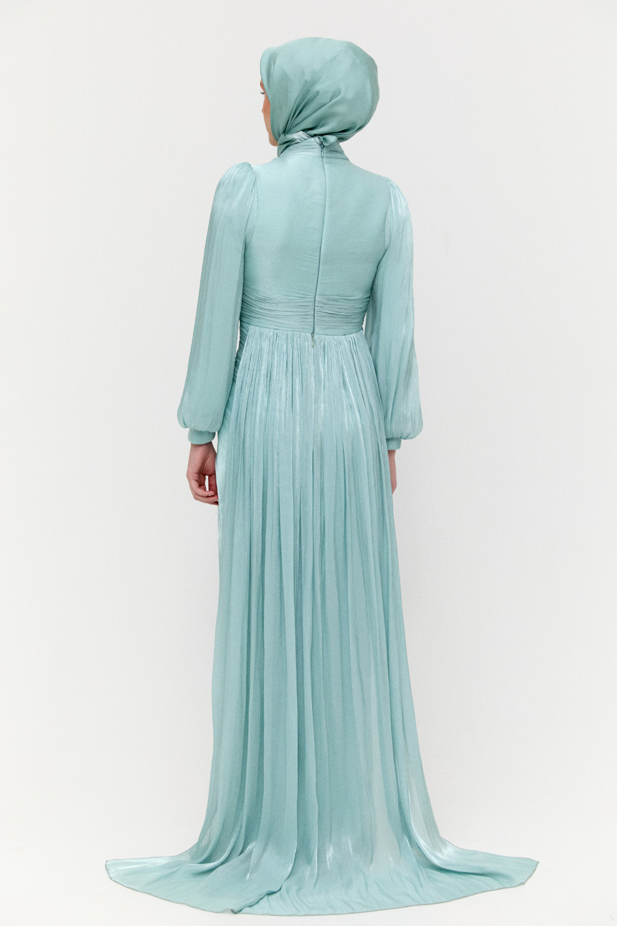 Taş Detaylı Şifon Abiye Elbise, Tesettür Giyim