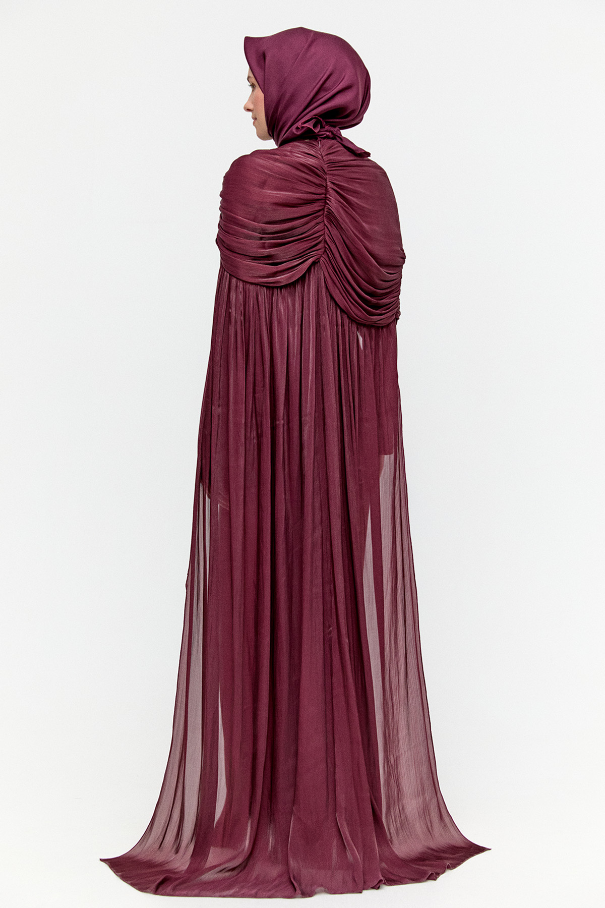 Pelerinli Jakarlı Abiye Elbise, Tesettür Giyim