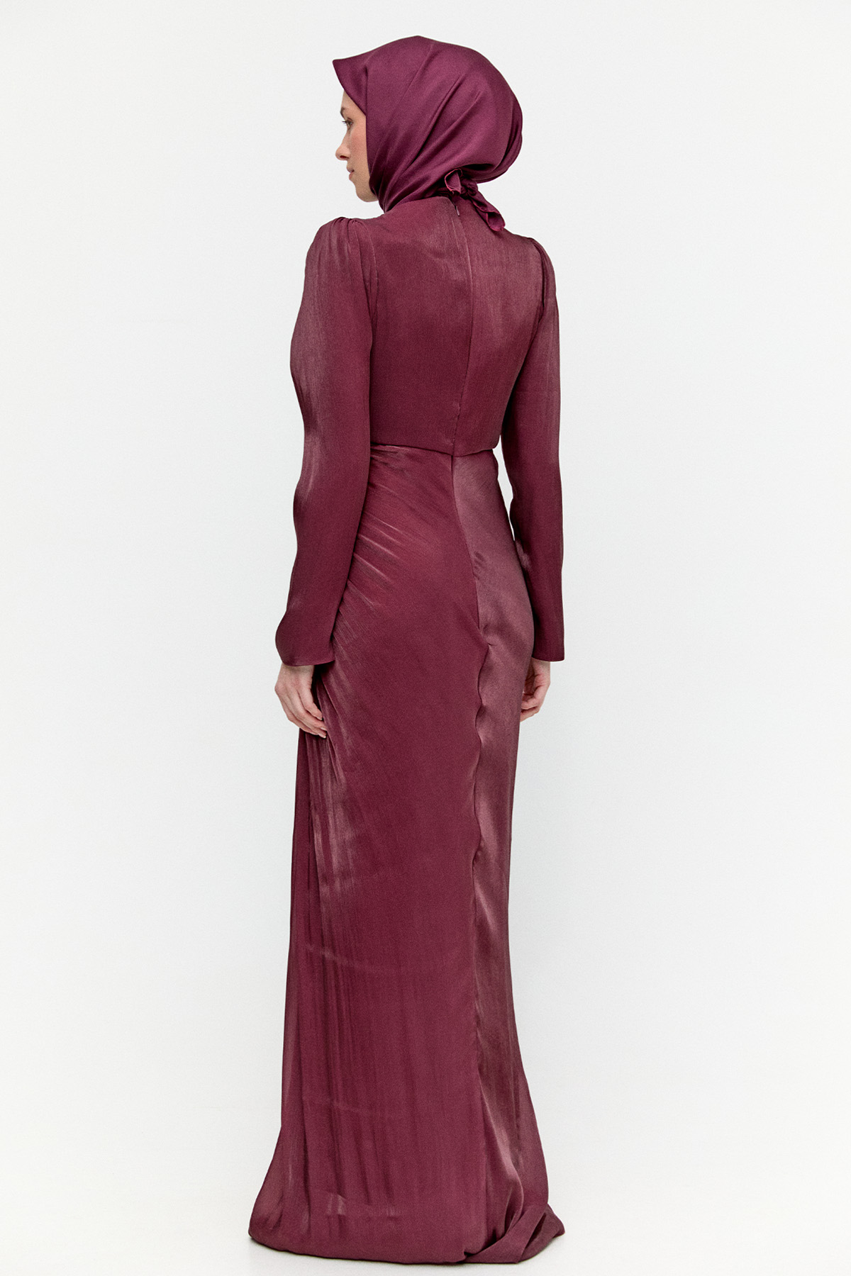 Pelerinli Jakarlı Abiye Elbise, Tesettür Giyim