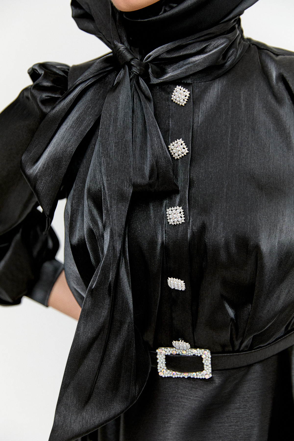 Jakarlı Şifon Abiye Elbise, Tesettür Giyim