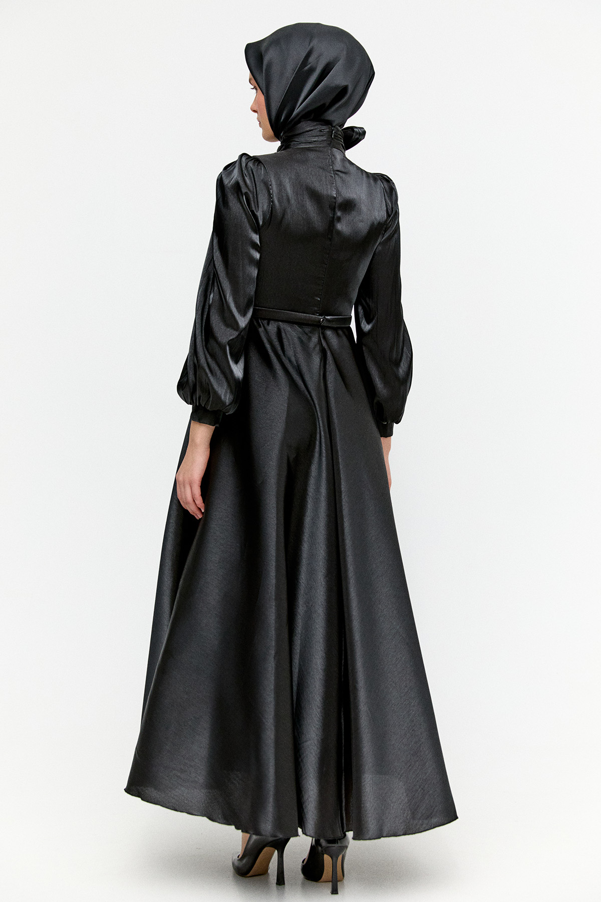 Jakarlı Şifon Abiye Elbise, Tesettür Giyim